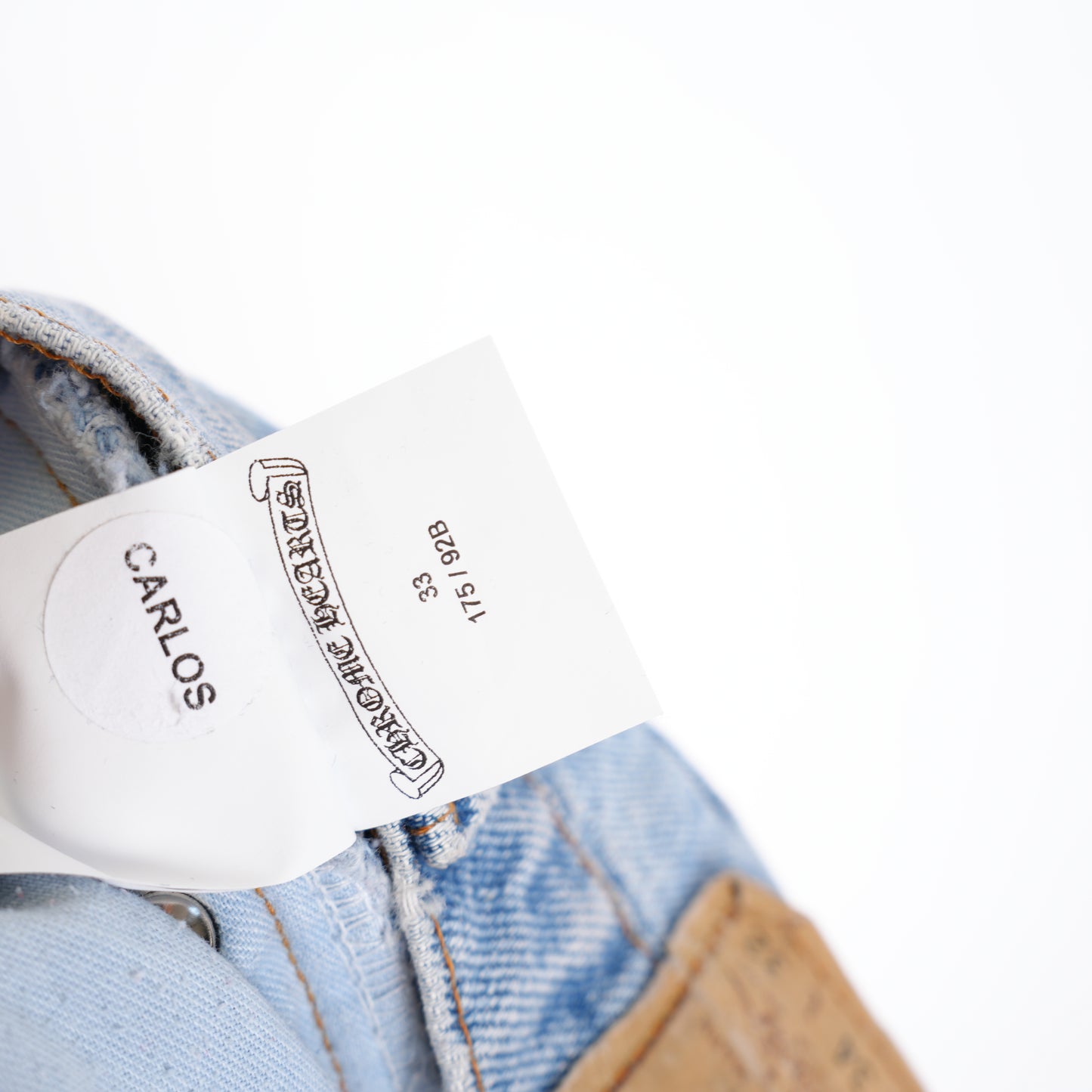 CHROME HEARTS BLACK PATCH LIGHT WASH LEVIS 505