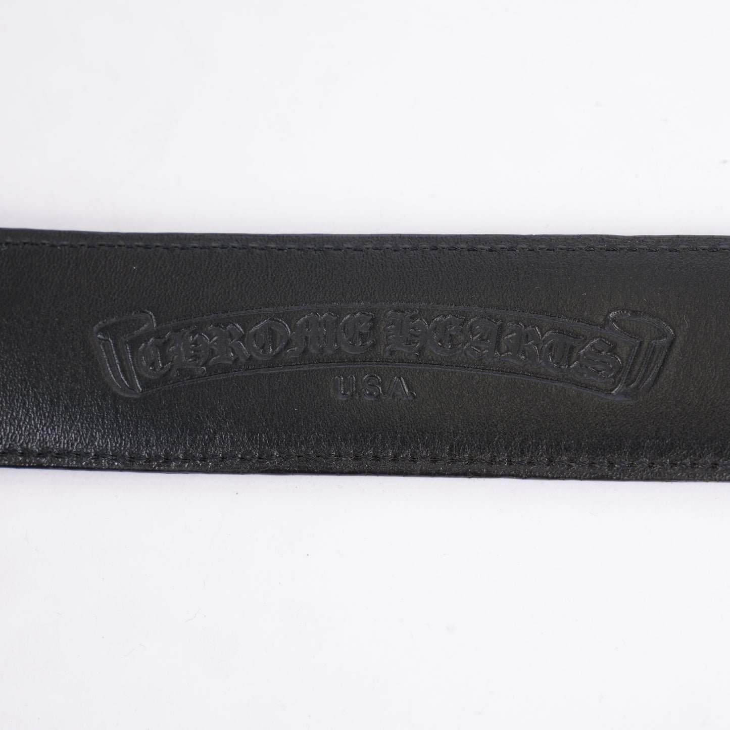 CHROME HEARTS OVAL BUCKLE WITH ATTACHED BLACK STRAP