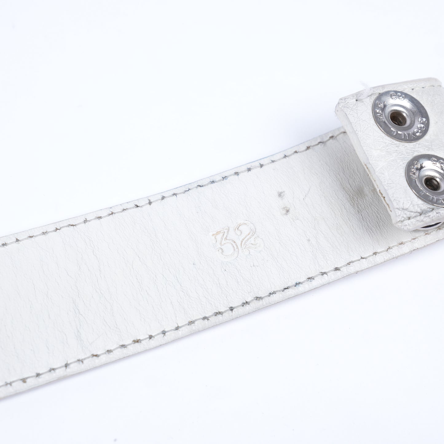 CHROME HEARTS WHITE LEATHER BELT STRAP