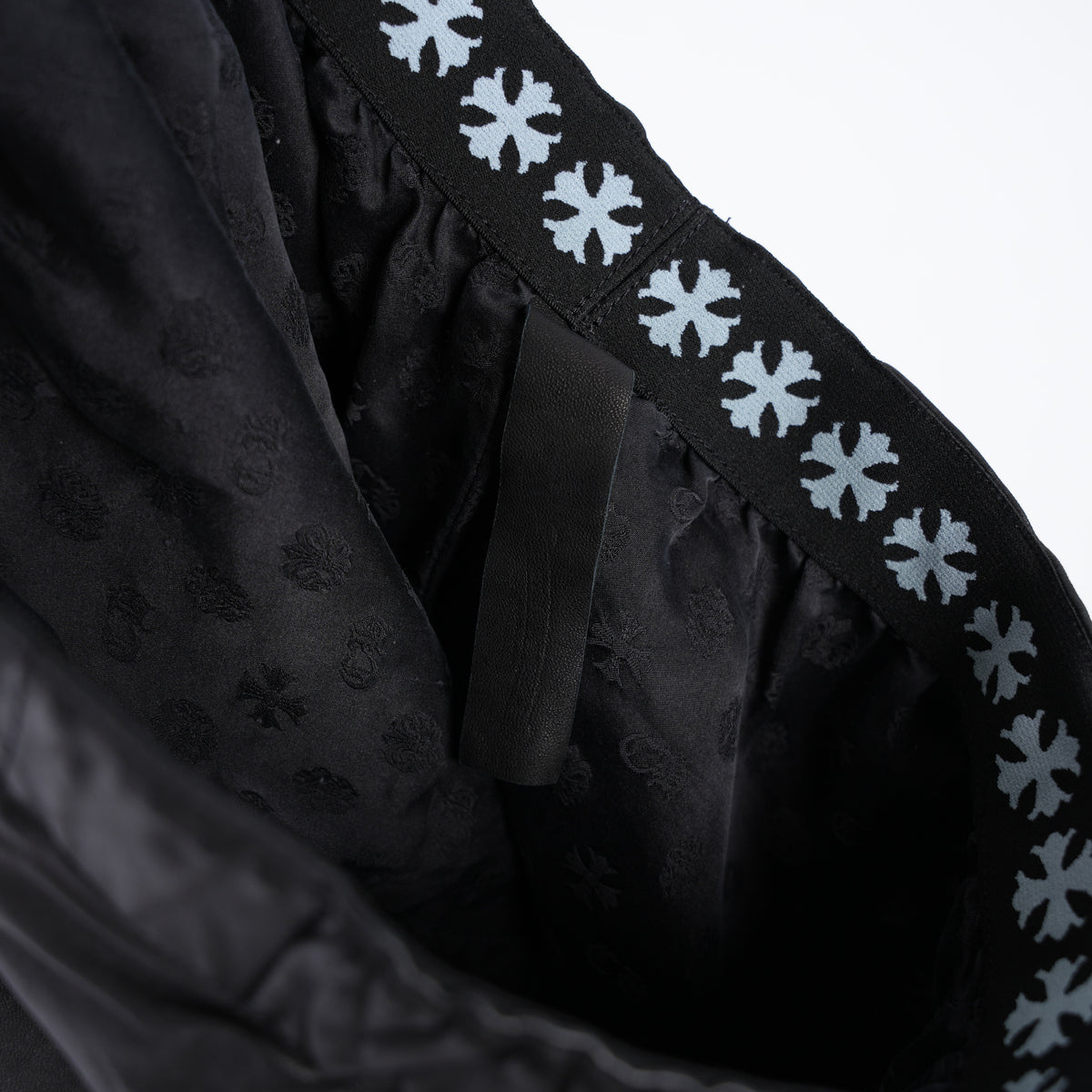 CHROME HEARTS CROSS PATCH LEATHER SHORTS