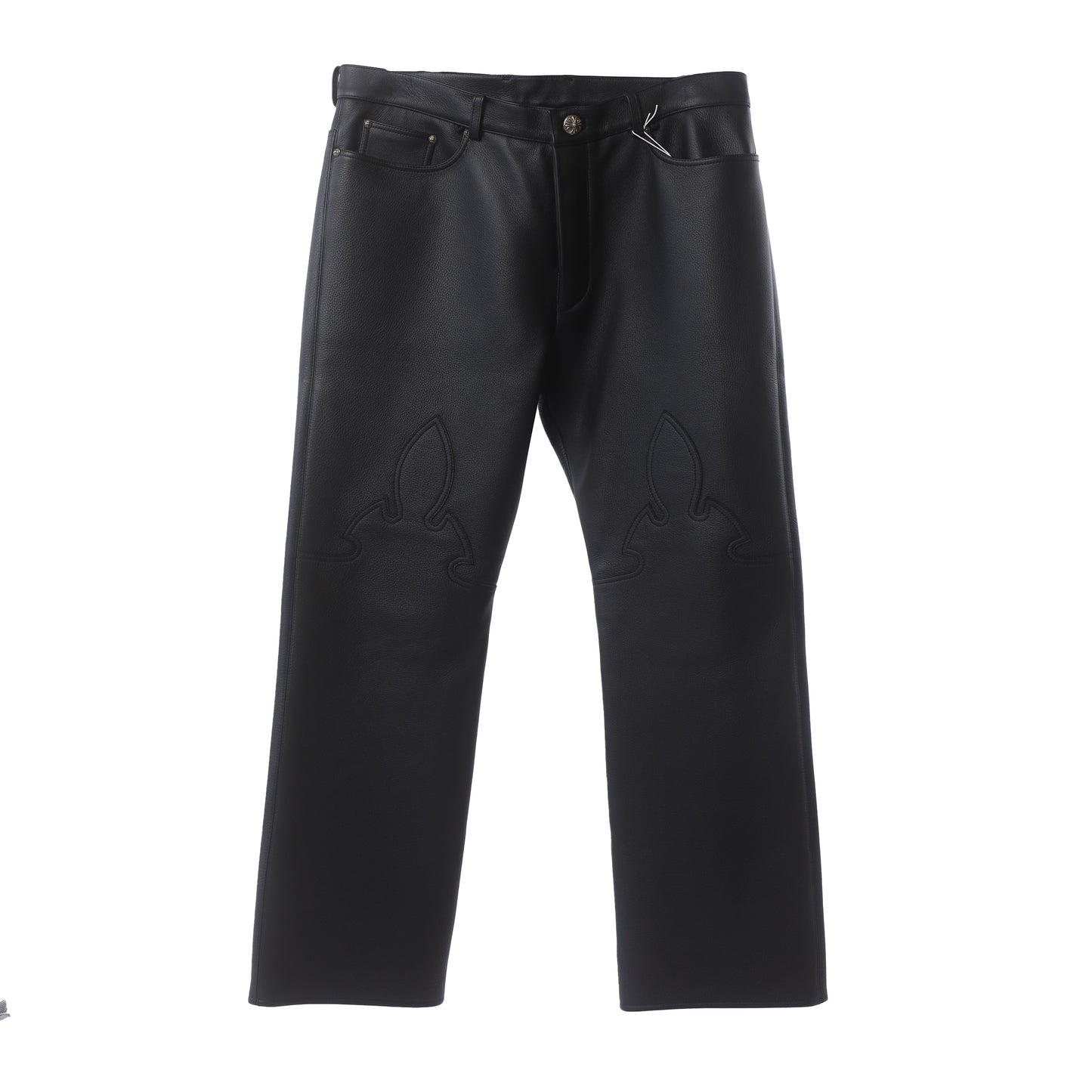Chrome Hearts Heavy Leather Fleur Knee Pants