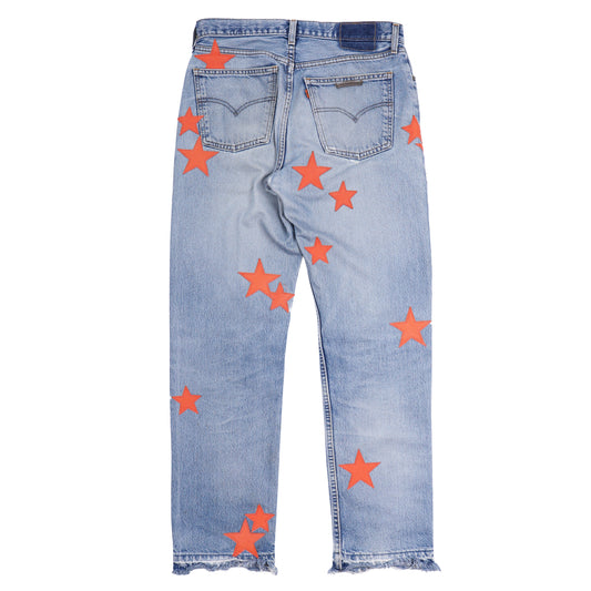 CHROME HEARTS STAR PATCH ORANGE TAB DENIM