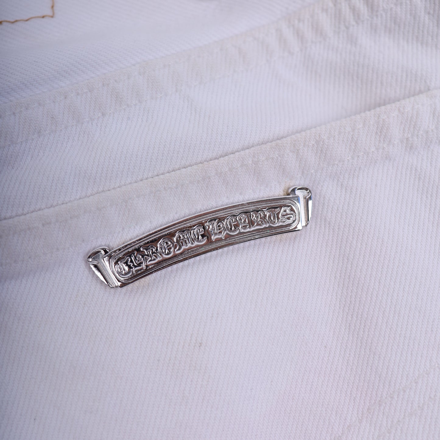 CHROME HEARTS WHITE/PINK PATCH LEVI RHODIUM PLATED