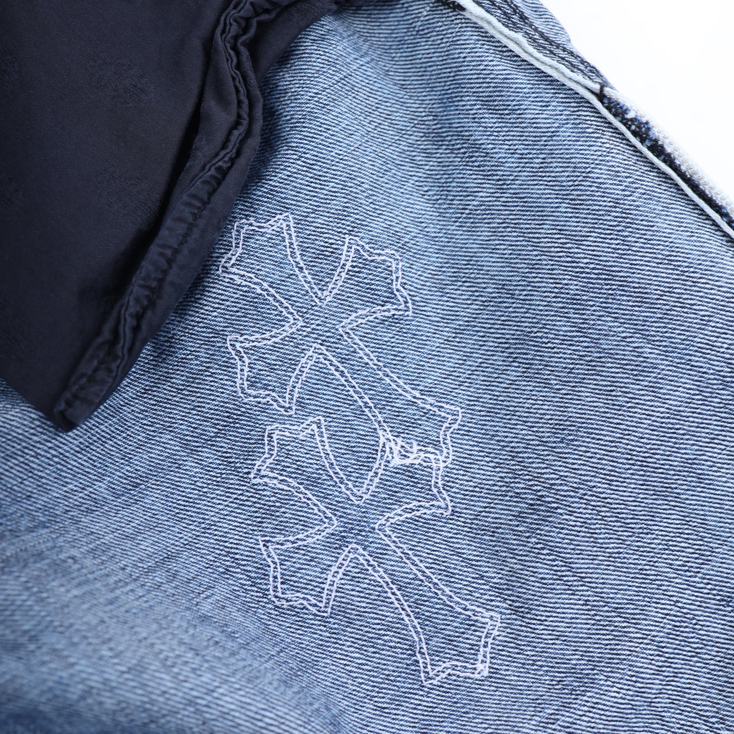 CHROME HEARTS WHITE PATCH CARPENTER BLUE DENIM