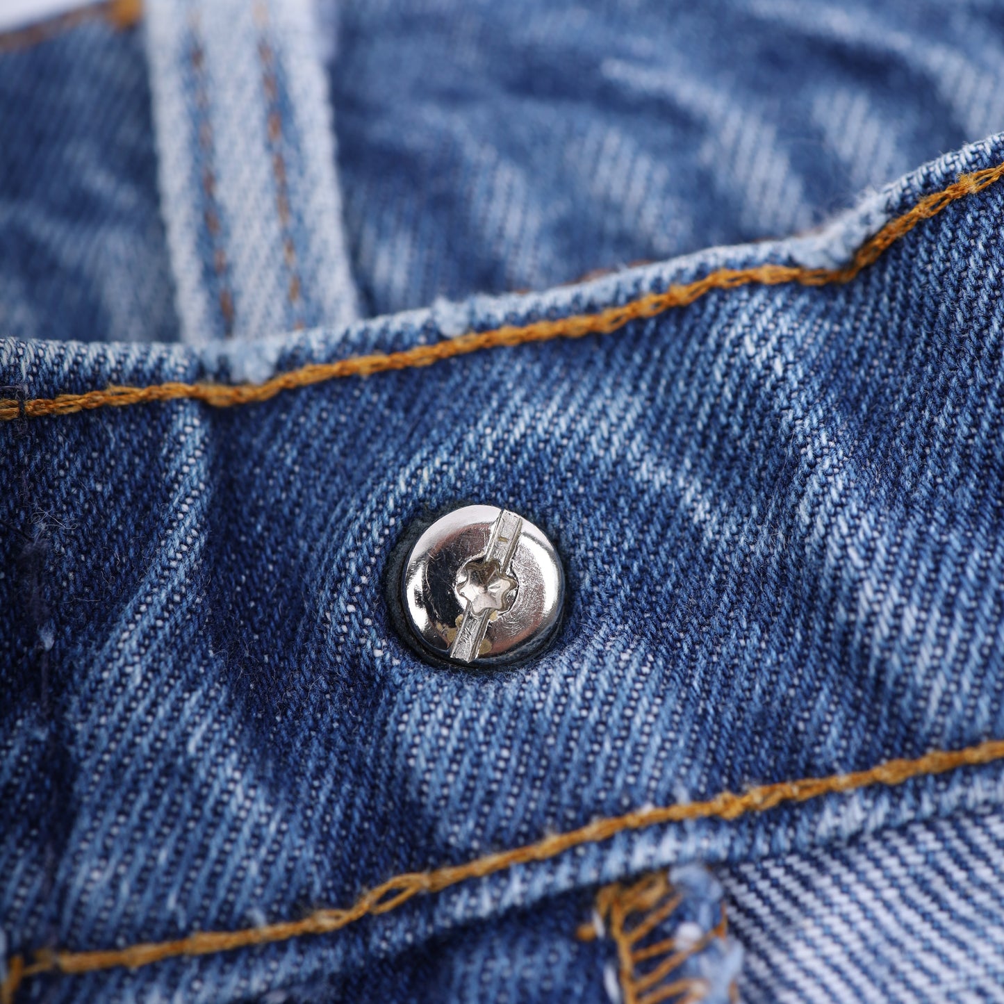 ORANGE TAB 505 LIGHT WASH CROSS PATCH DENIM