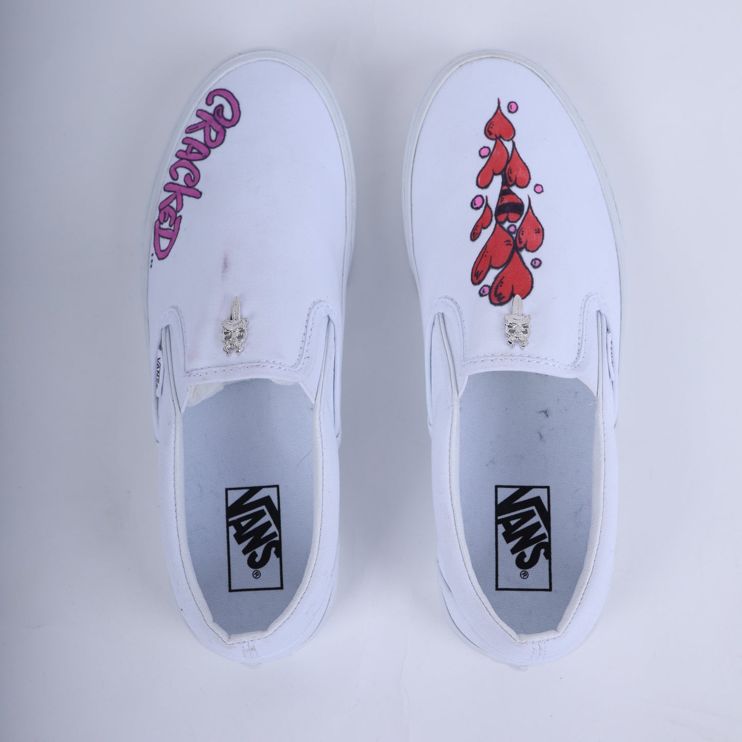 CHROME HEARTS X MATTY BOY HAND PAINTED VANS SLIP ONS