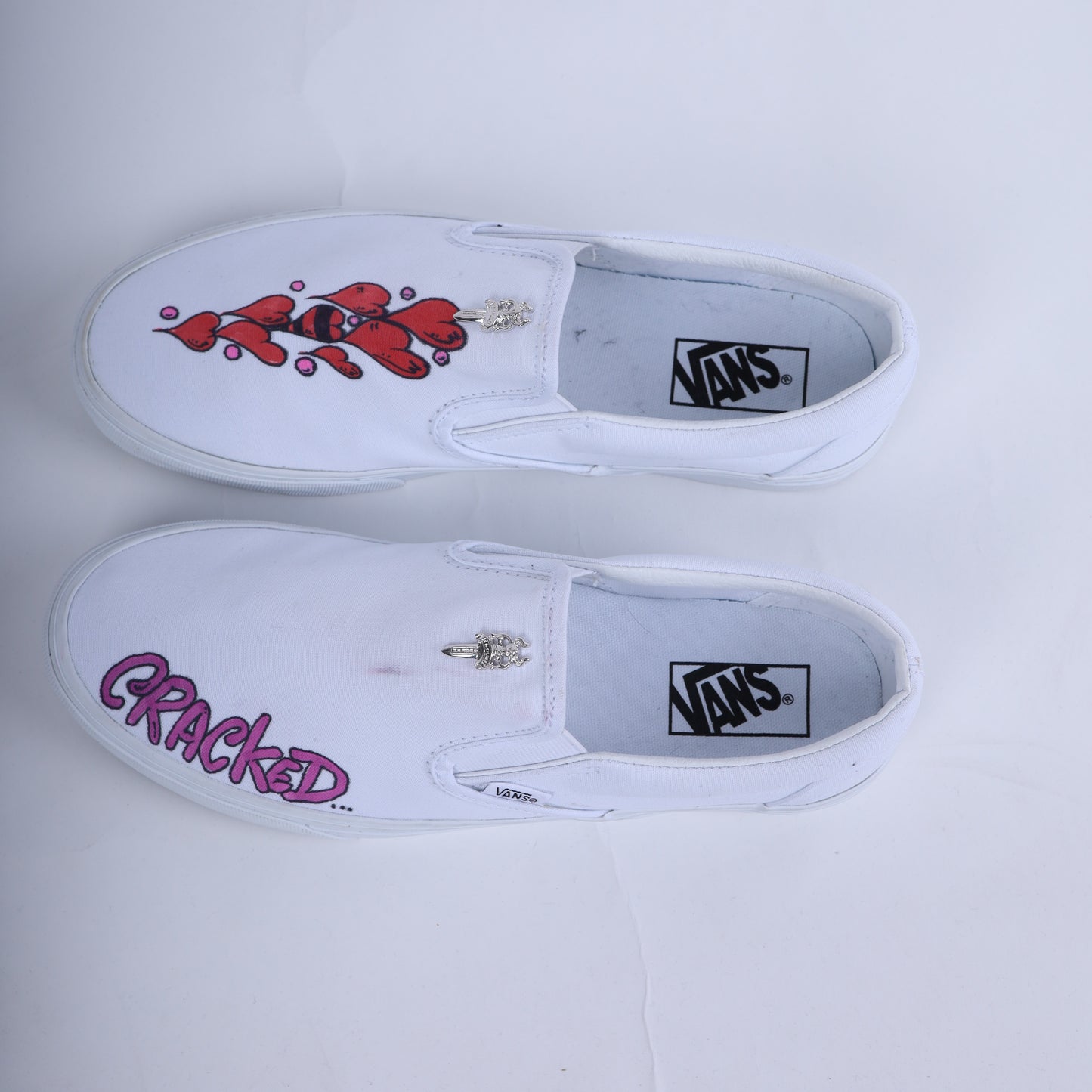 CHROME HEARTS X MATTY BOY HAND PAINTED VANS SLIP ONS