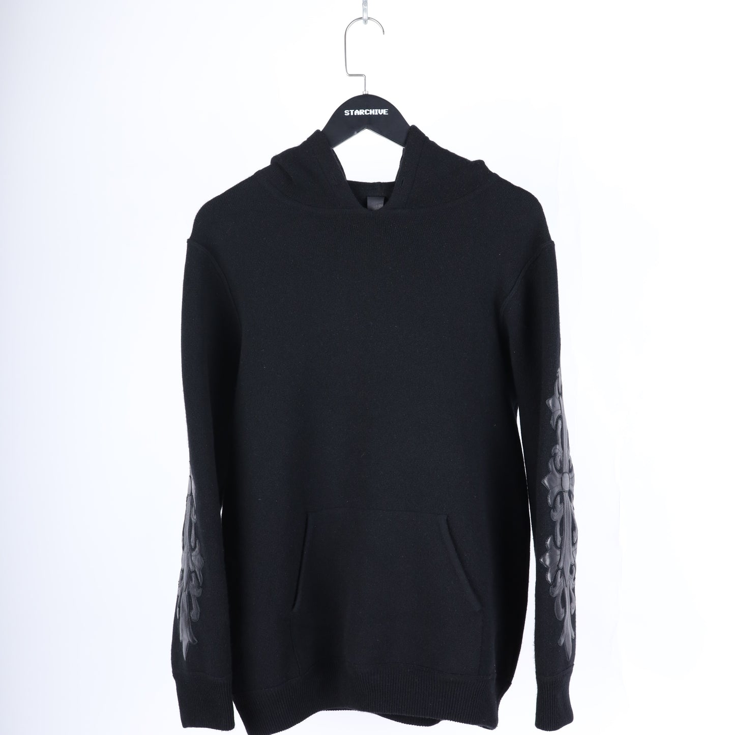 CHROME HEARTS CASHMERE HOODIE WITH FLEUR PATCHES