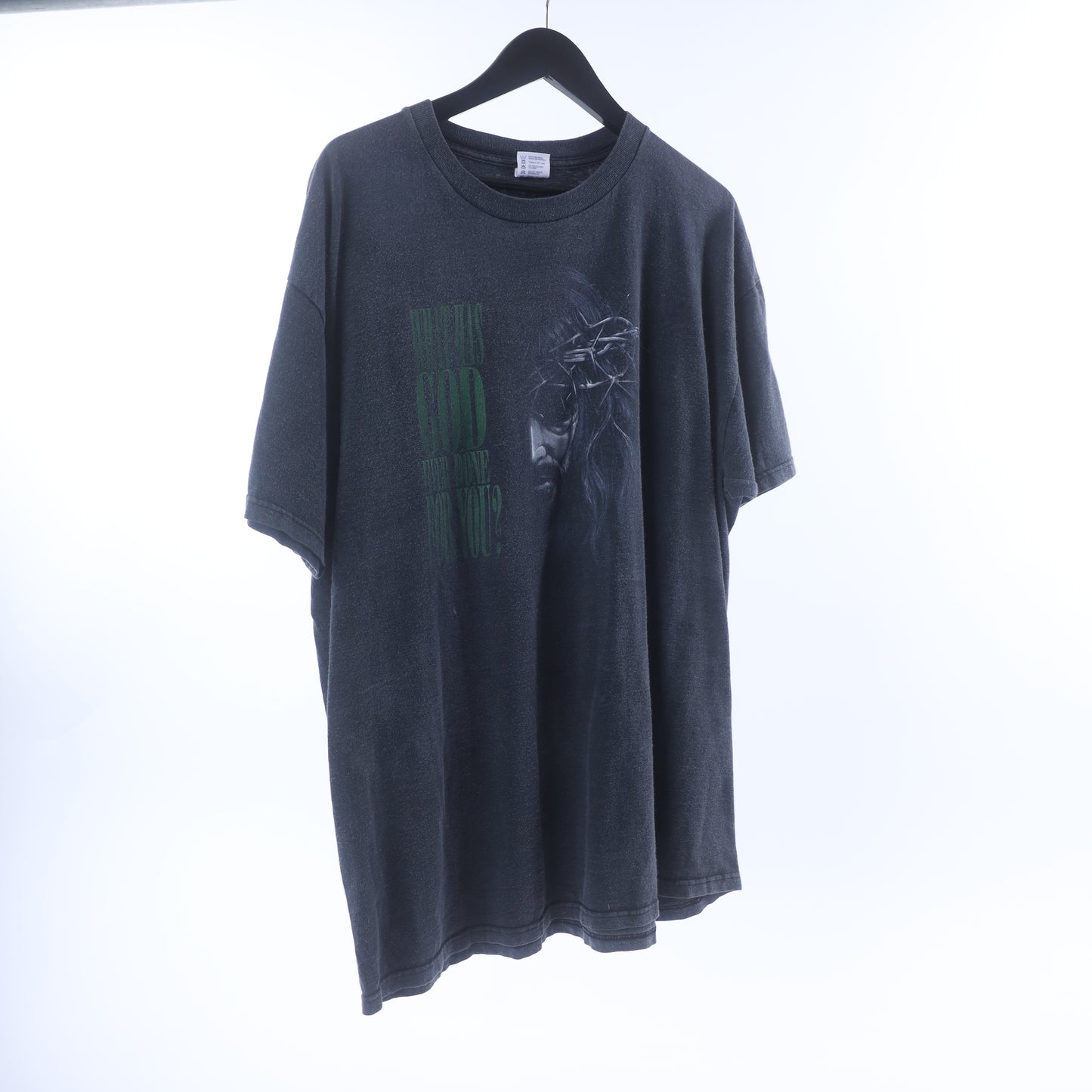 Faded What Has God Ever Done For You Vintage Tee XL