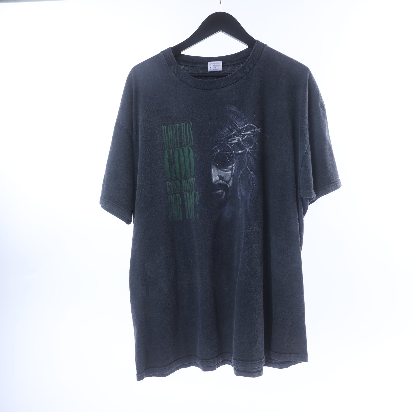 Faded What Has God Ever Done For You Vintage Tee XL