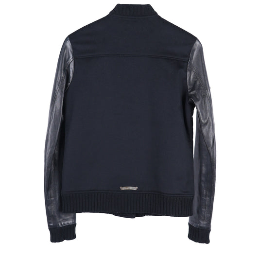 CHROME HEARTS STAR LEATHER VARSITY JACKET WOMEN'S