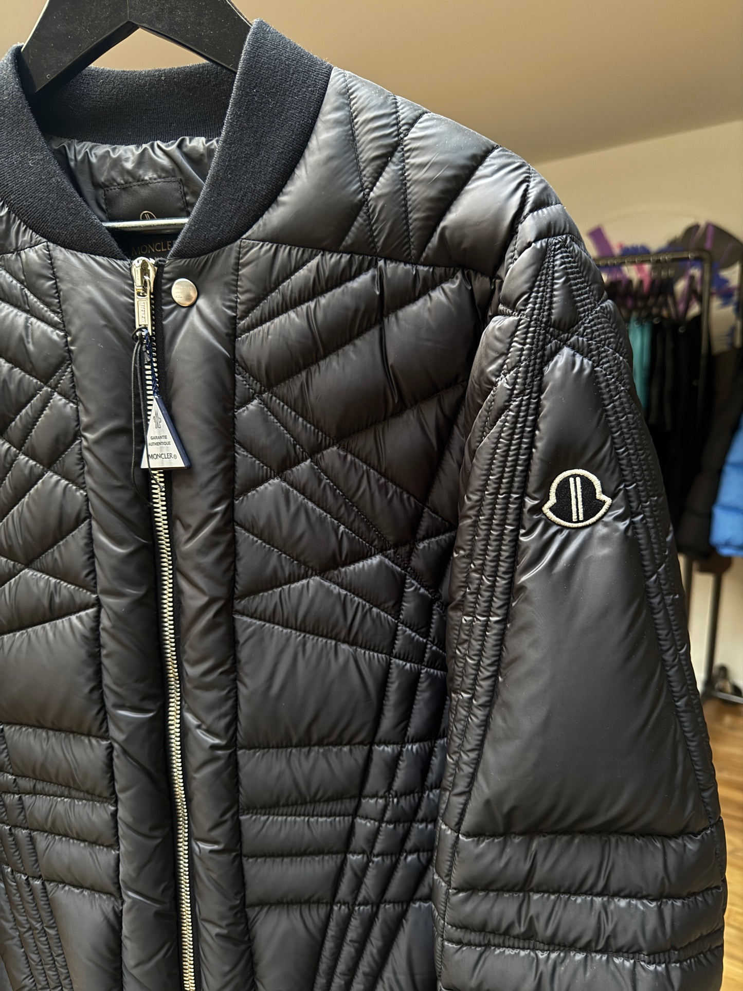 Moncler + Rick Owens Black Megapenta Flight Bomber Jacket