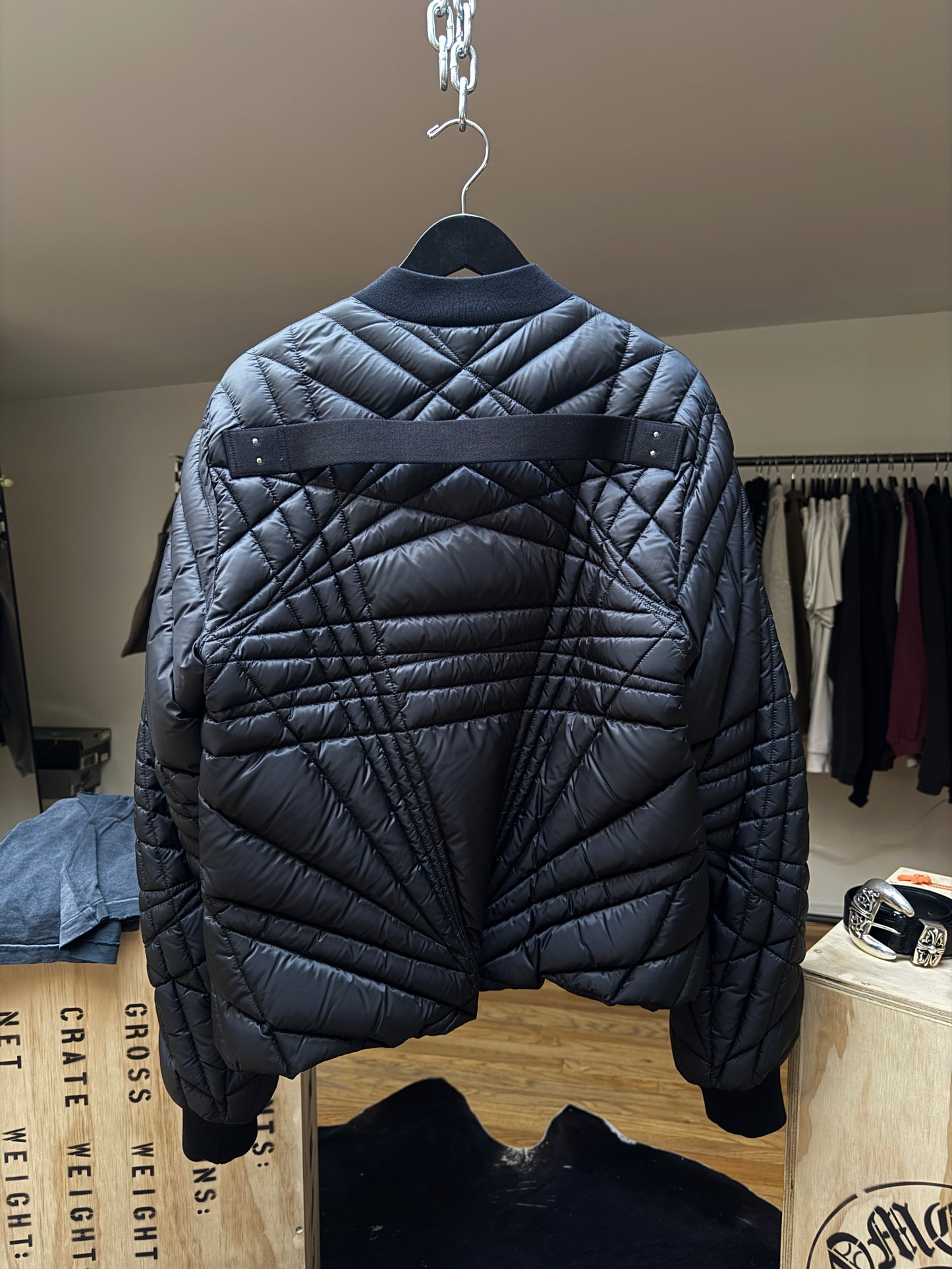 Moncler + Rick Owens Black Megapenta Flight Bomber Jacket