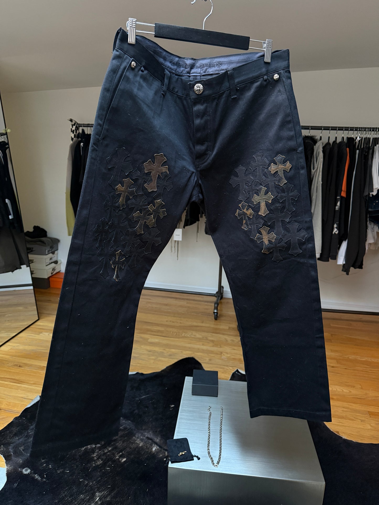 Chrome Hearts Army Camo Cross Patch Black Chino Pants