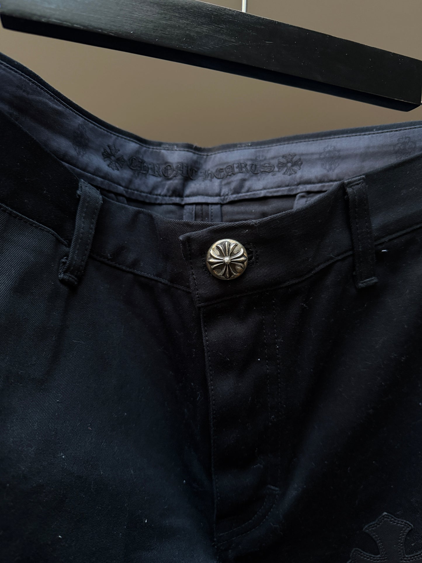 Chrome Hearts Army Camo Cross Patch Black Chino Pants