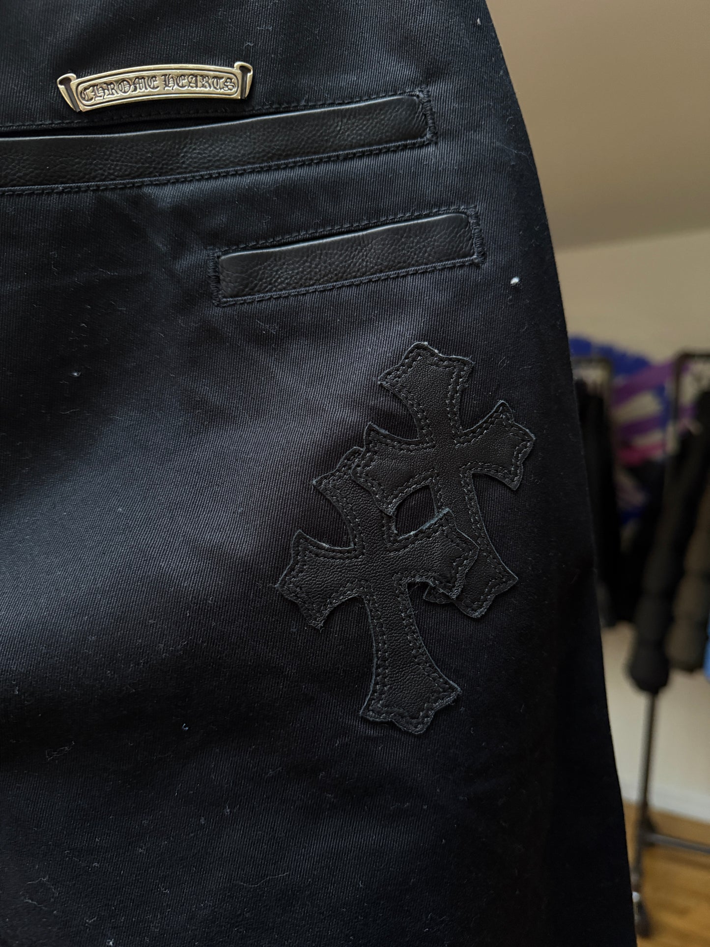 Chrome Hearts Army Camo Cross Patch Black Chino Pants