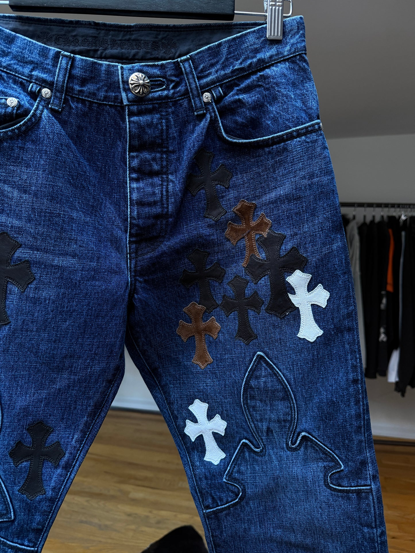 Chrome Hearts Turbo Diesel Fleur Knee Denim