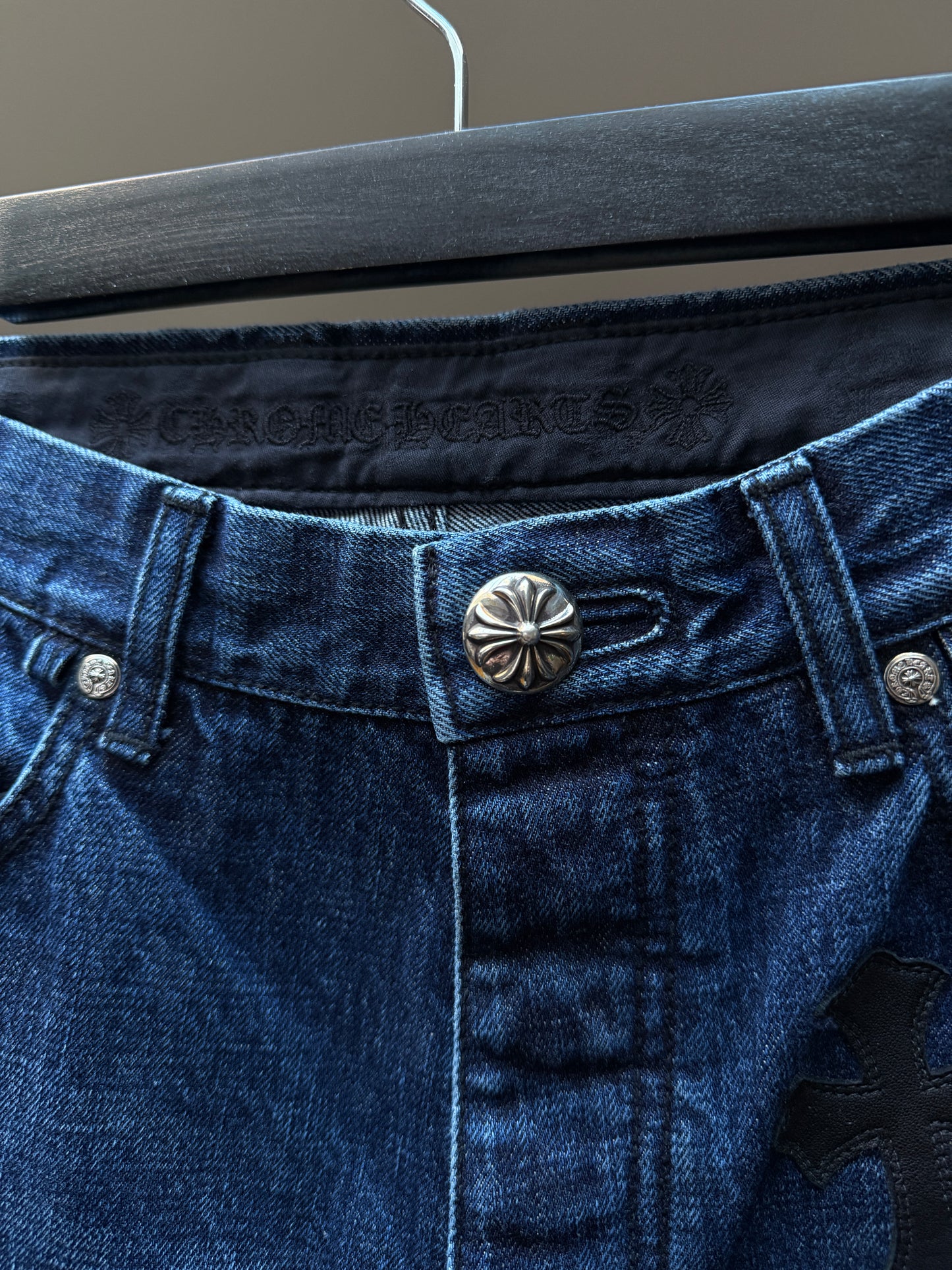Chrome Hearts Turbo Diesel Fleur Knee Denim