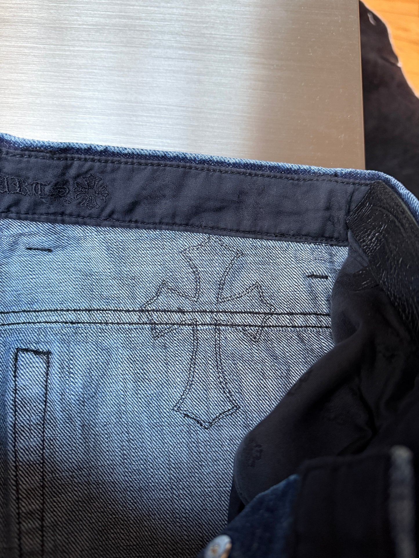 Chrome Hearts Turbo Diesel Fleur Knee Denim