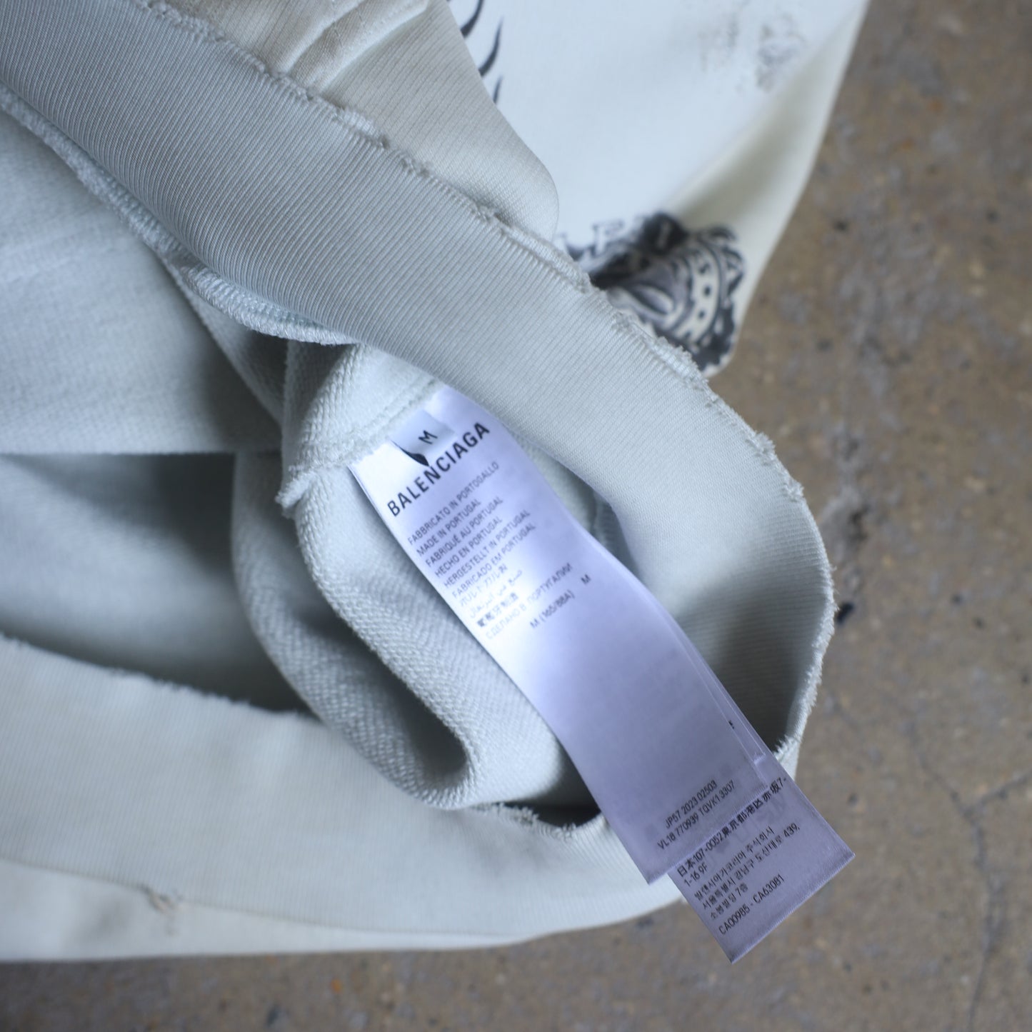 Balenciaga SS24 Tattoo Cream Hoodie