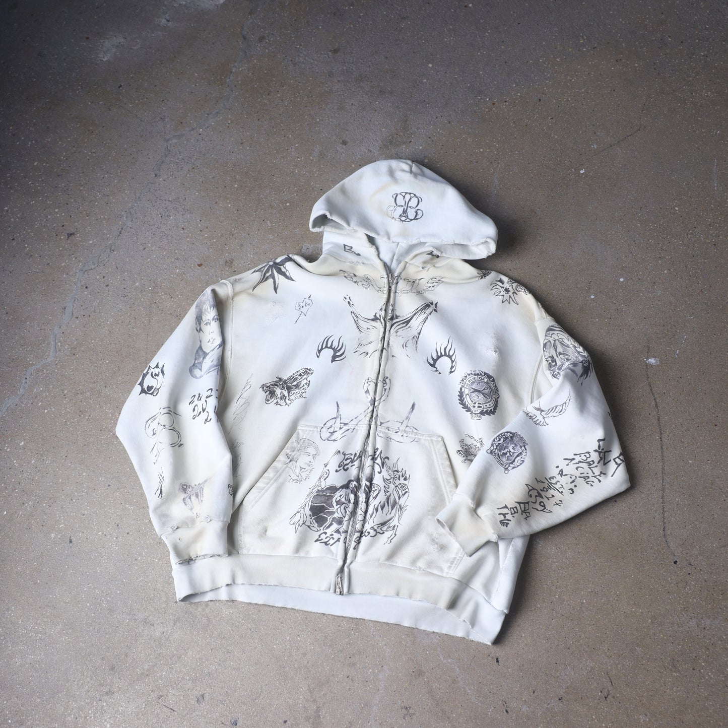 Balenciaga SS24 Tattoo Cream Hoodie