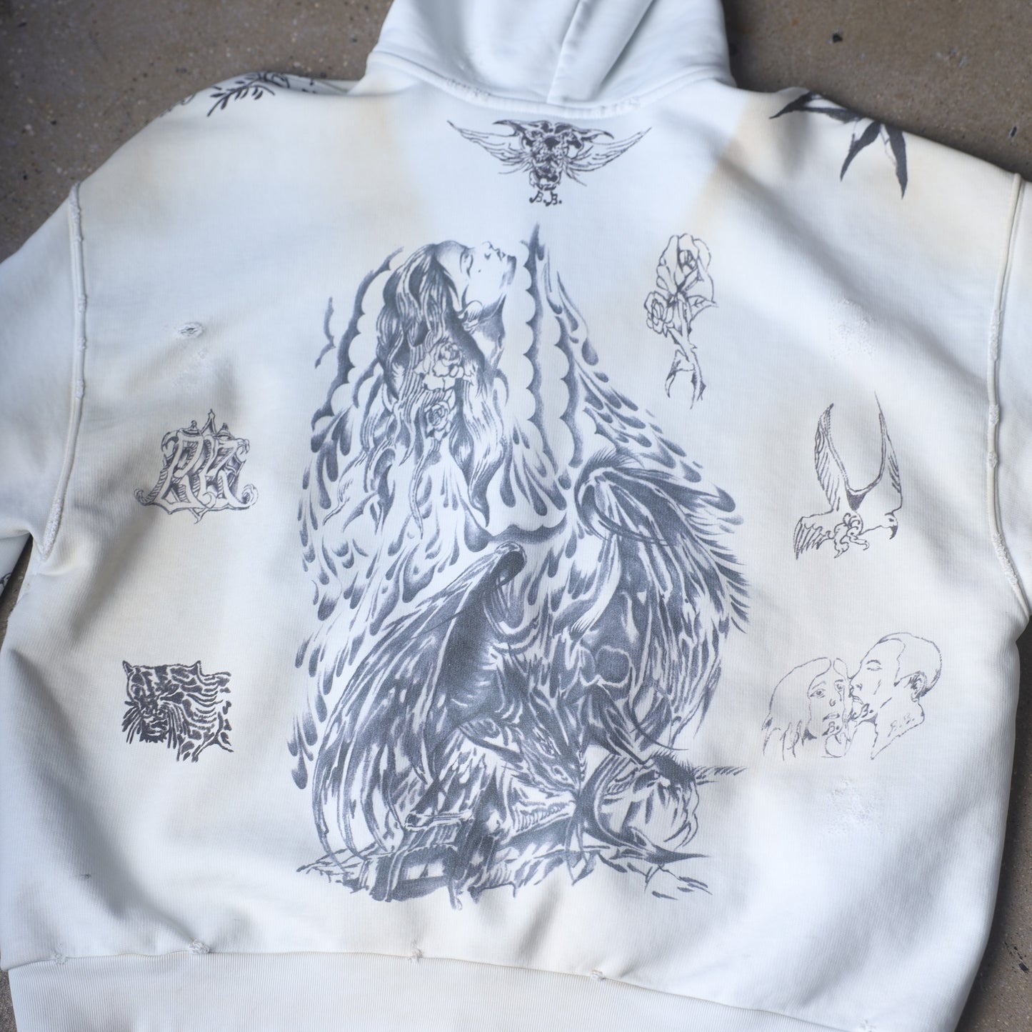 Balenciaga SS24 Tattoo Cream Hoodie