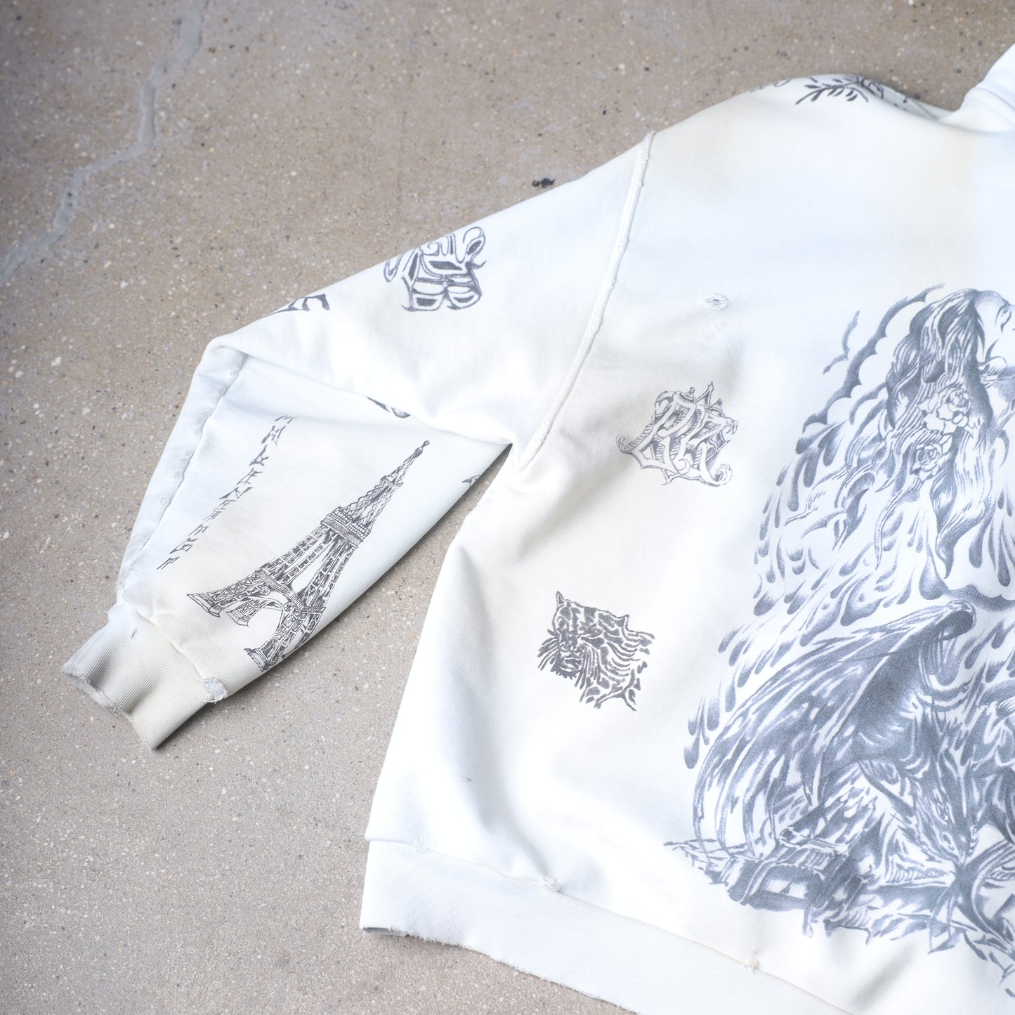 Balenciaga SS24 Tattoo Cream Hoodie