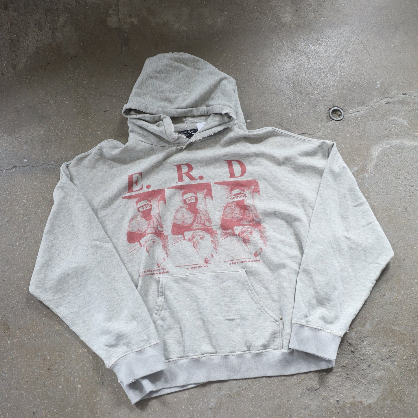 ERD YOU ARE NOTHING HEATHER GREY SWEATSHIRT HOODIE