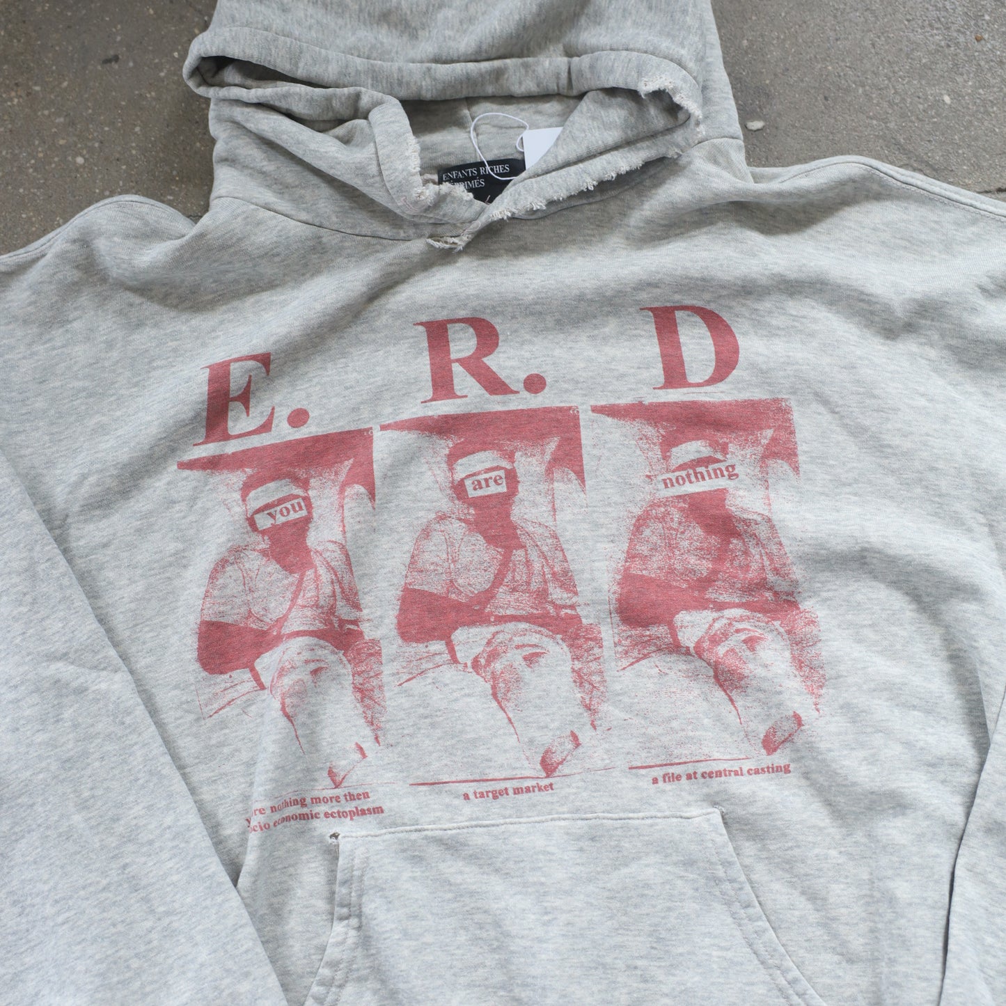 ERD YOU ARE NOTHING HEATHER GREY SWEATSHIRT HOODIE