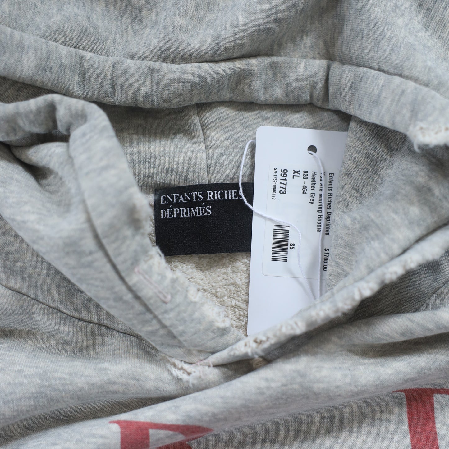 ERD YOU ARE NOTHING HEATHER GREY SWEATSHIRT HOODIE