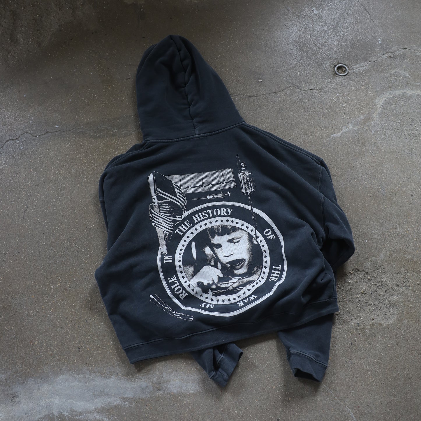 ERD CHARCOAL MY ROLE IN THE WAR HOODIE