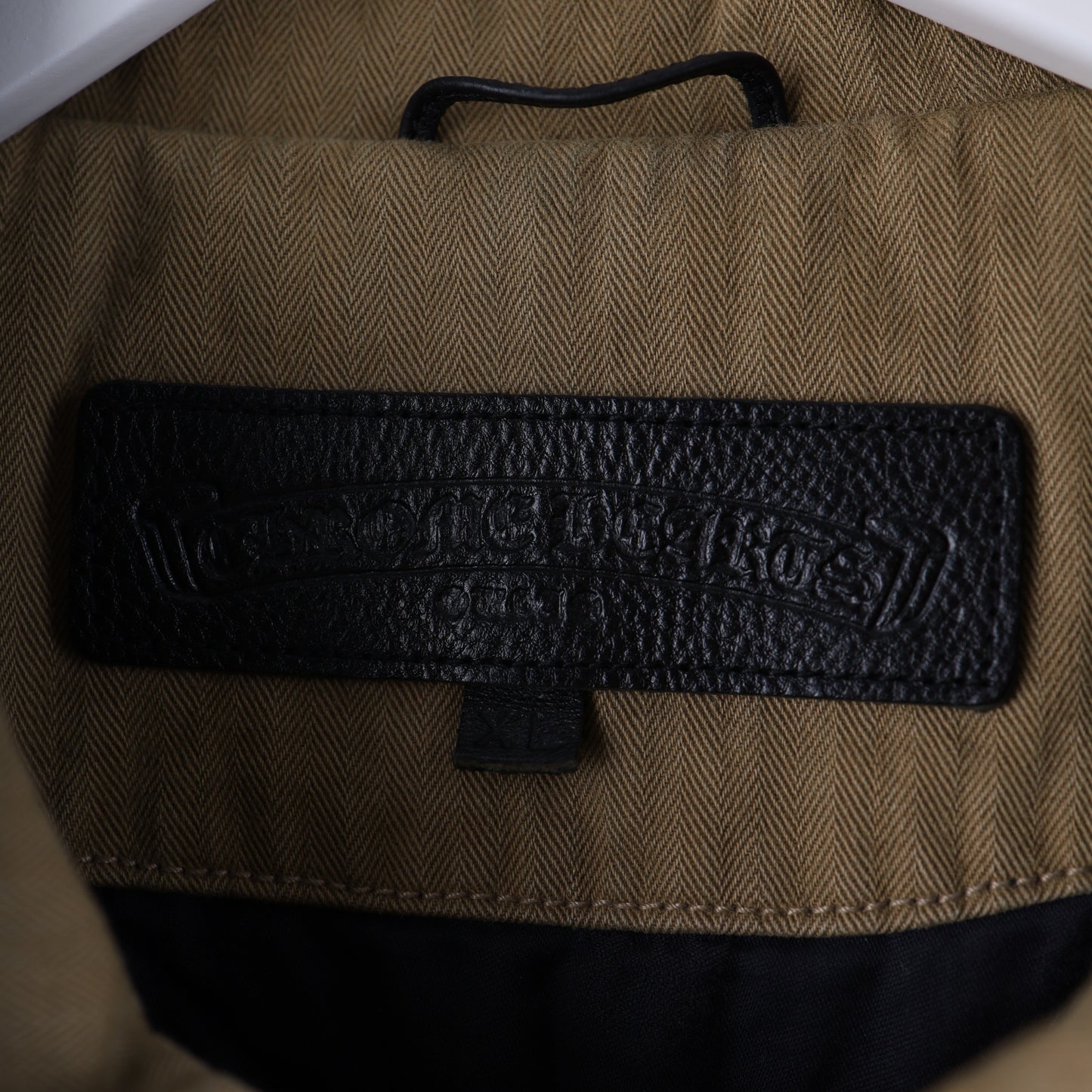CHROME HEARTS KHAKI WORK JACKET CROSS PATCH WITH HORSESHOE