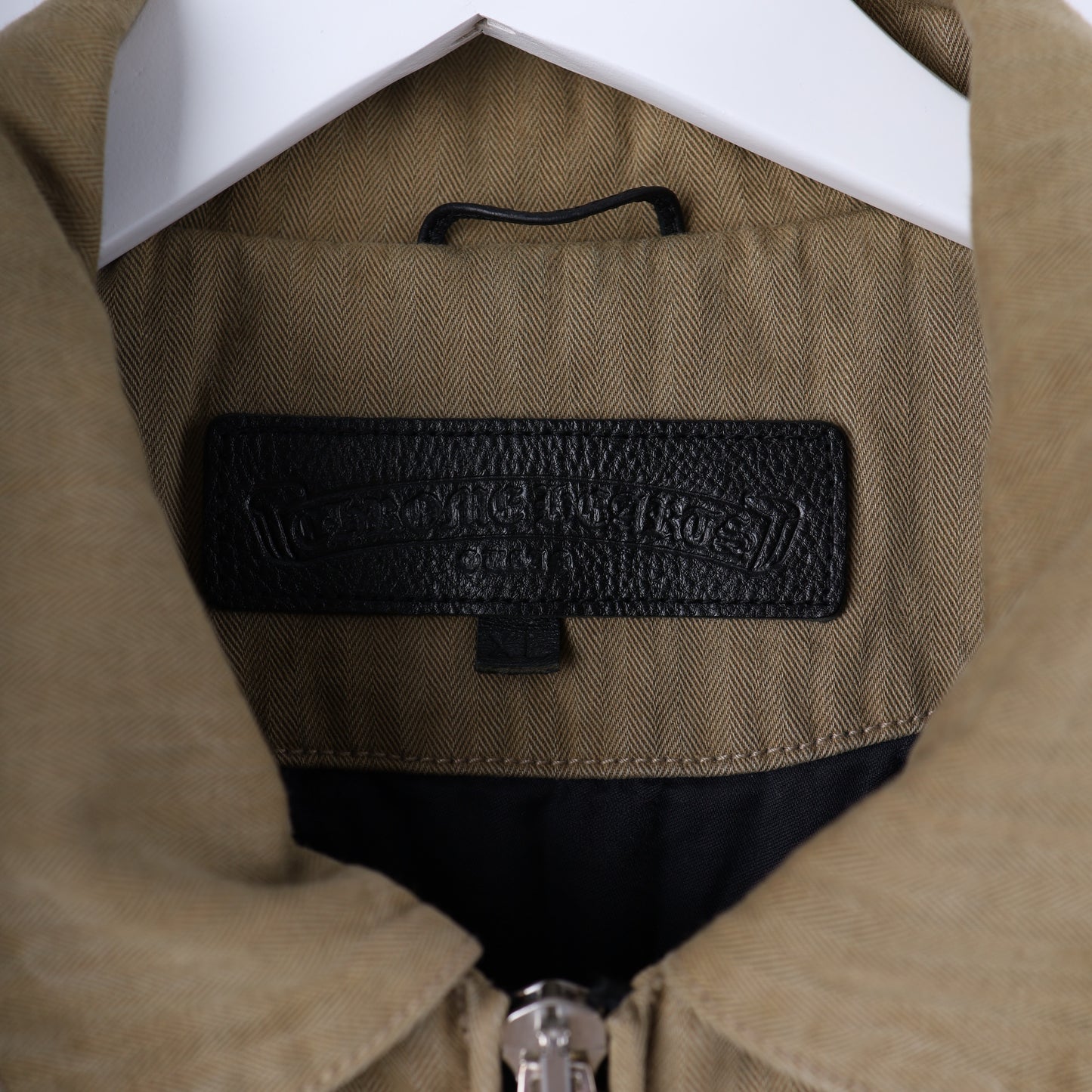 CHROME HEARTS KHAKI WORK JACKET CROSS PATCH WITH HORSESHOE