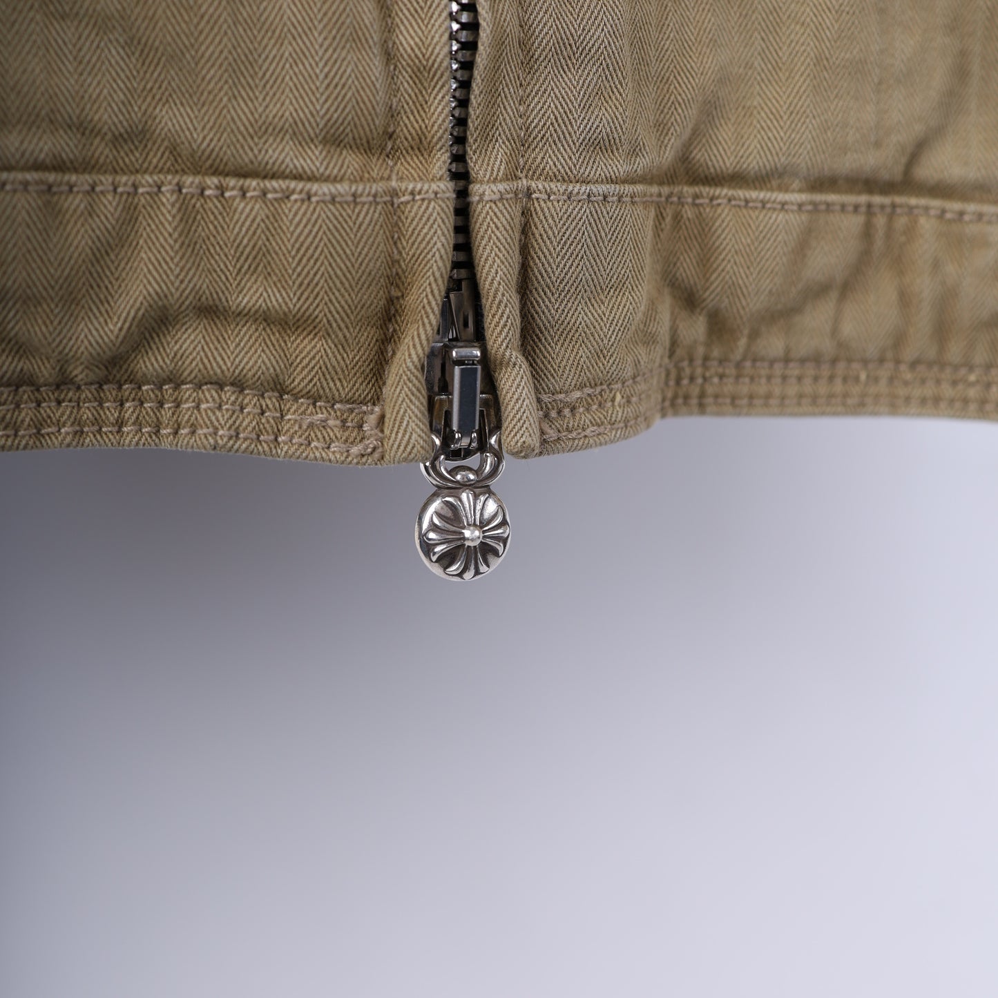 CHROME HEARTS KHAKI WORK JACKET CROSS PATCH WITH HORSESHOE