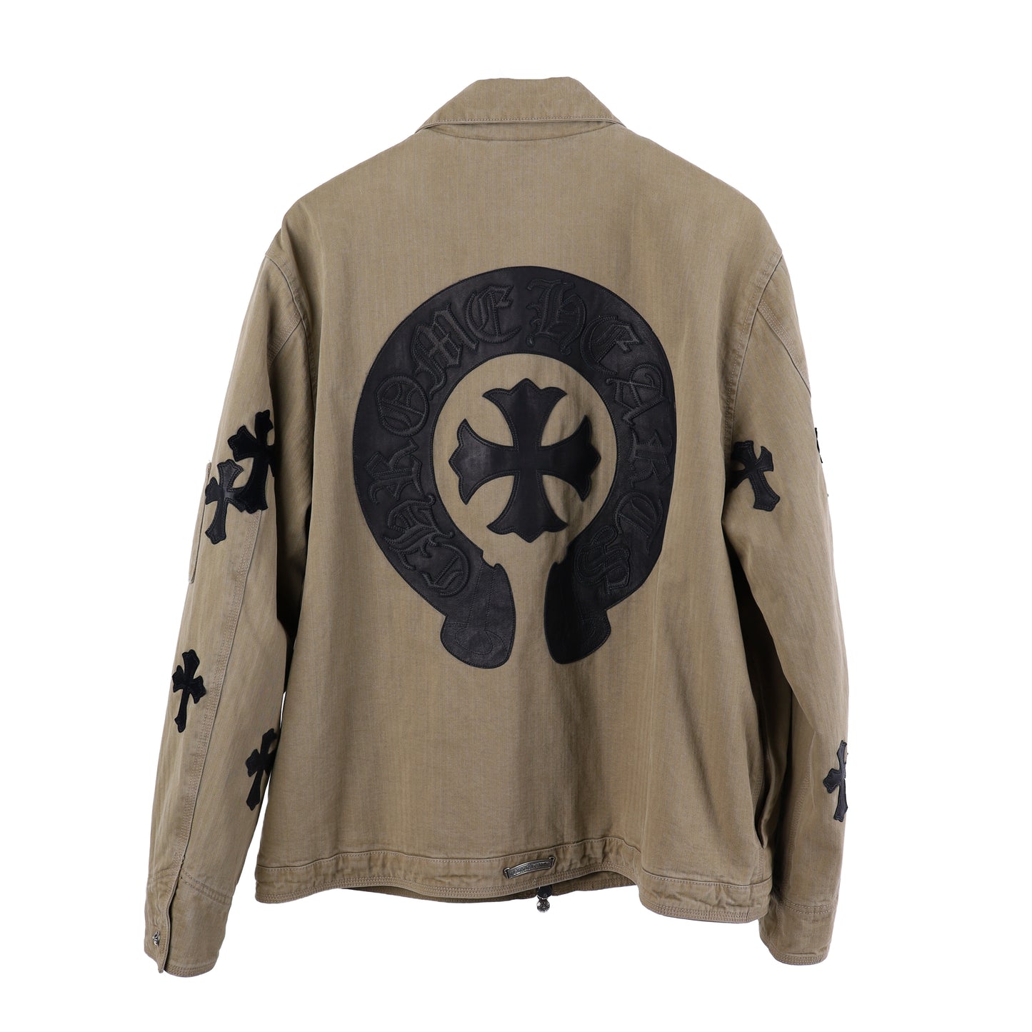 CHROME HEARTS KHAKI WORK JACKET CROSS PATCH WITH HORSESHOE