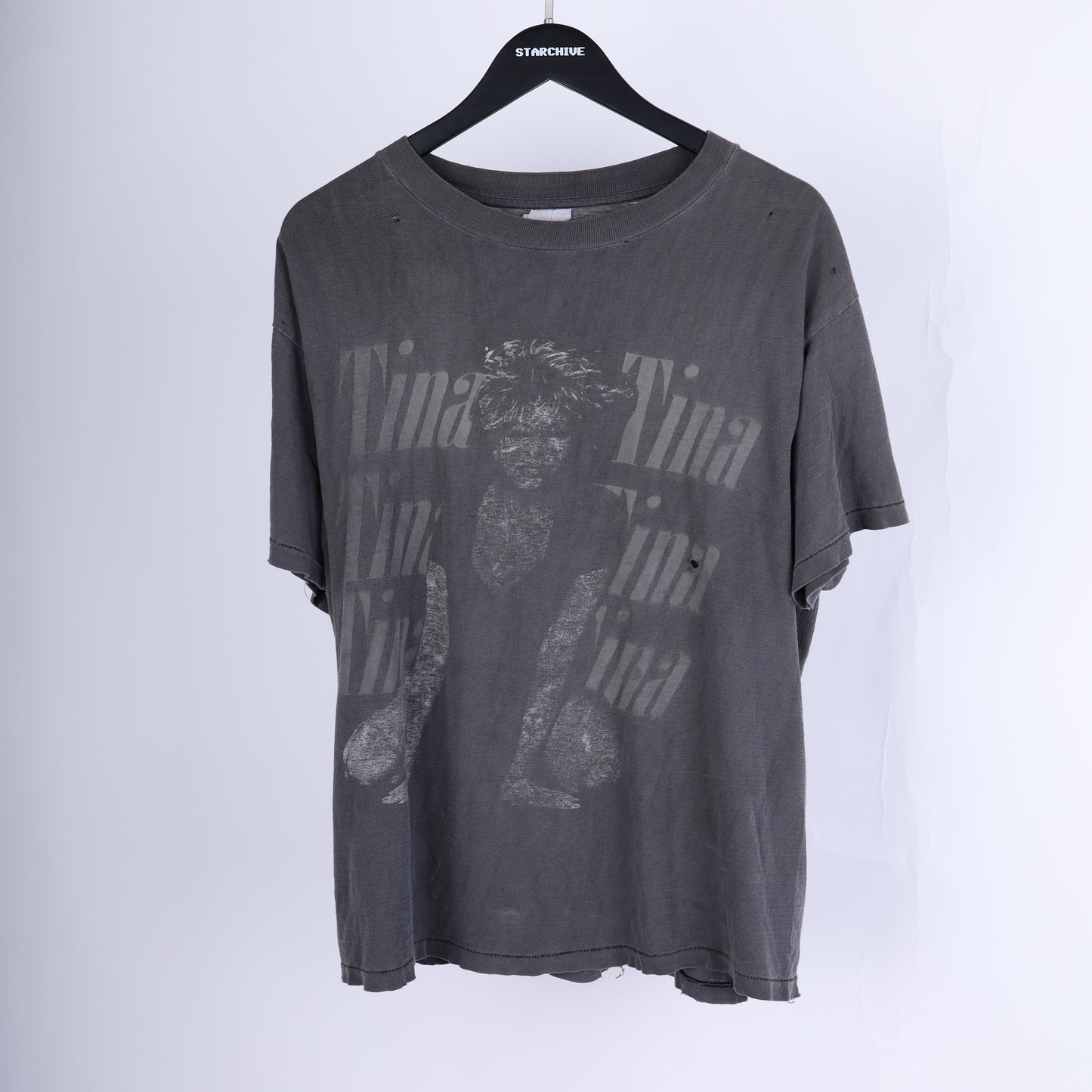 TINA TURNER FADED GREY VINTAGE T-SHIRT