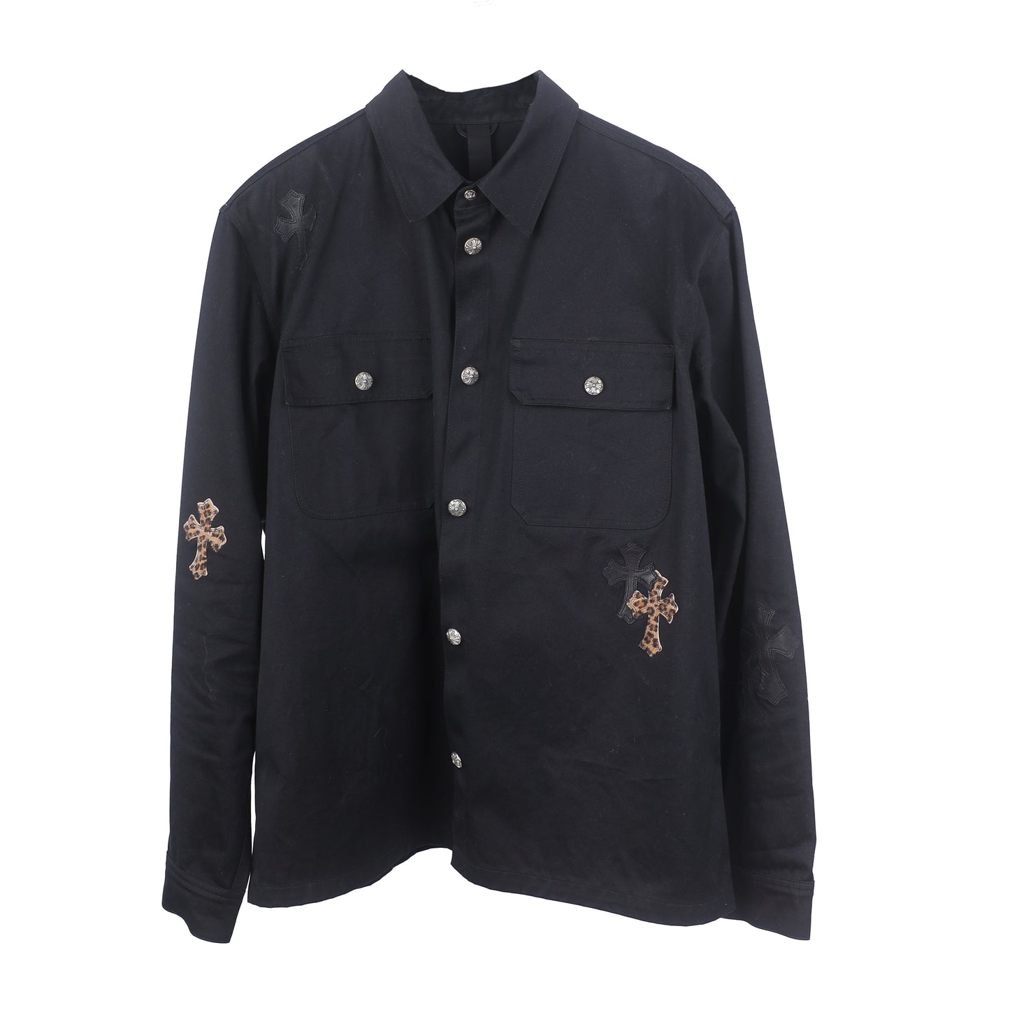 CHROME HEARTS WORK DOG LEAPOARD CROSS PATCH WORK DOG JACKET XXL