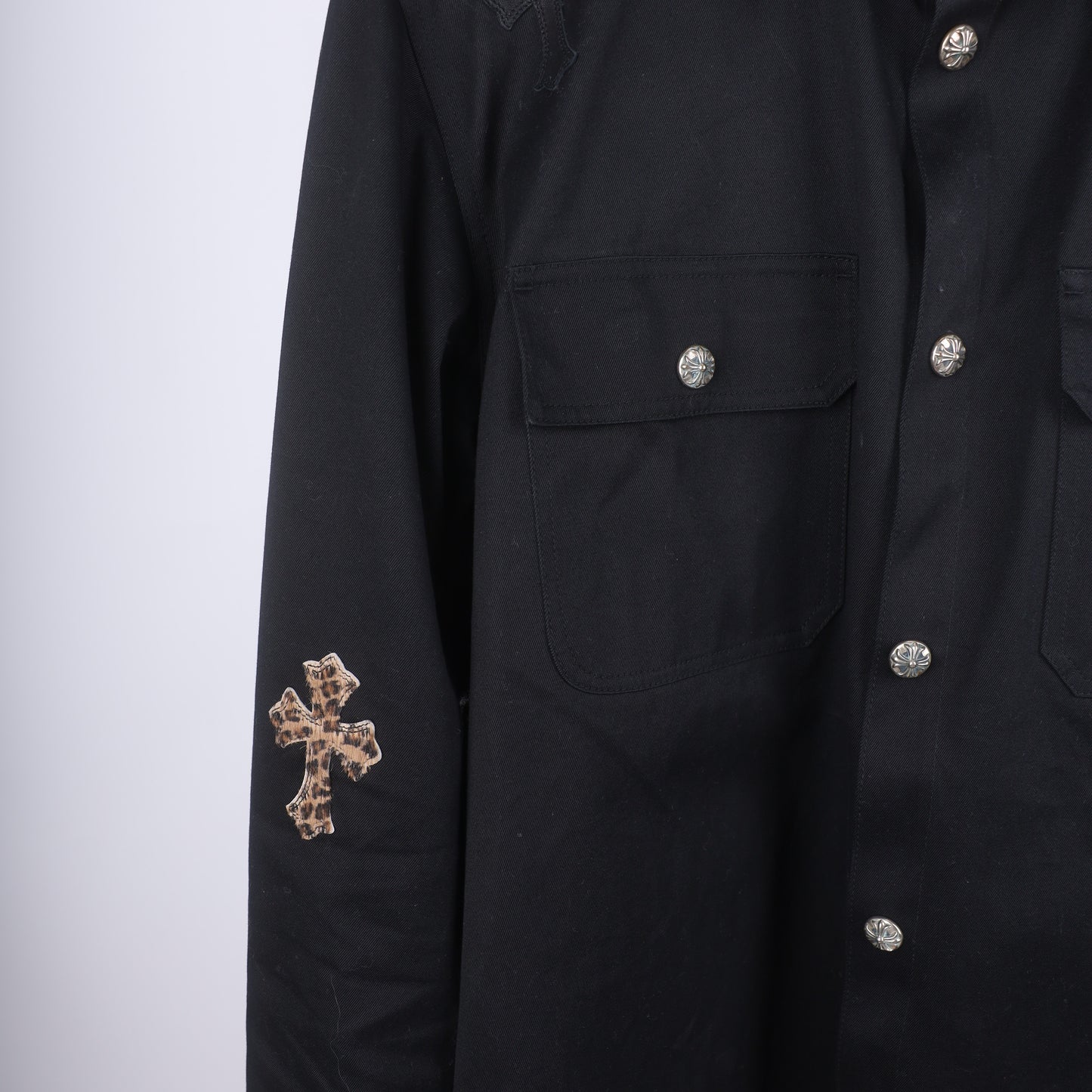 CHROME HEARTS WORK DOG LEAPOARD CROSS PATCH WORK DOG JACKET XXL