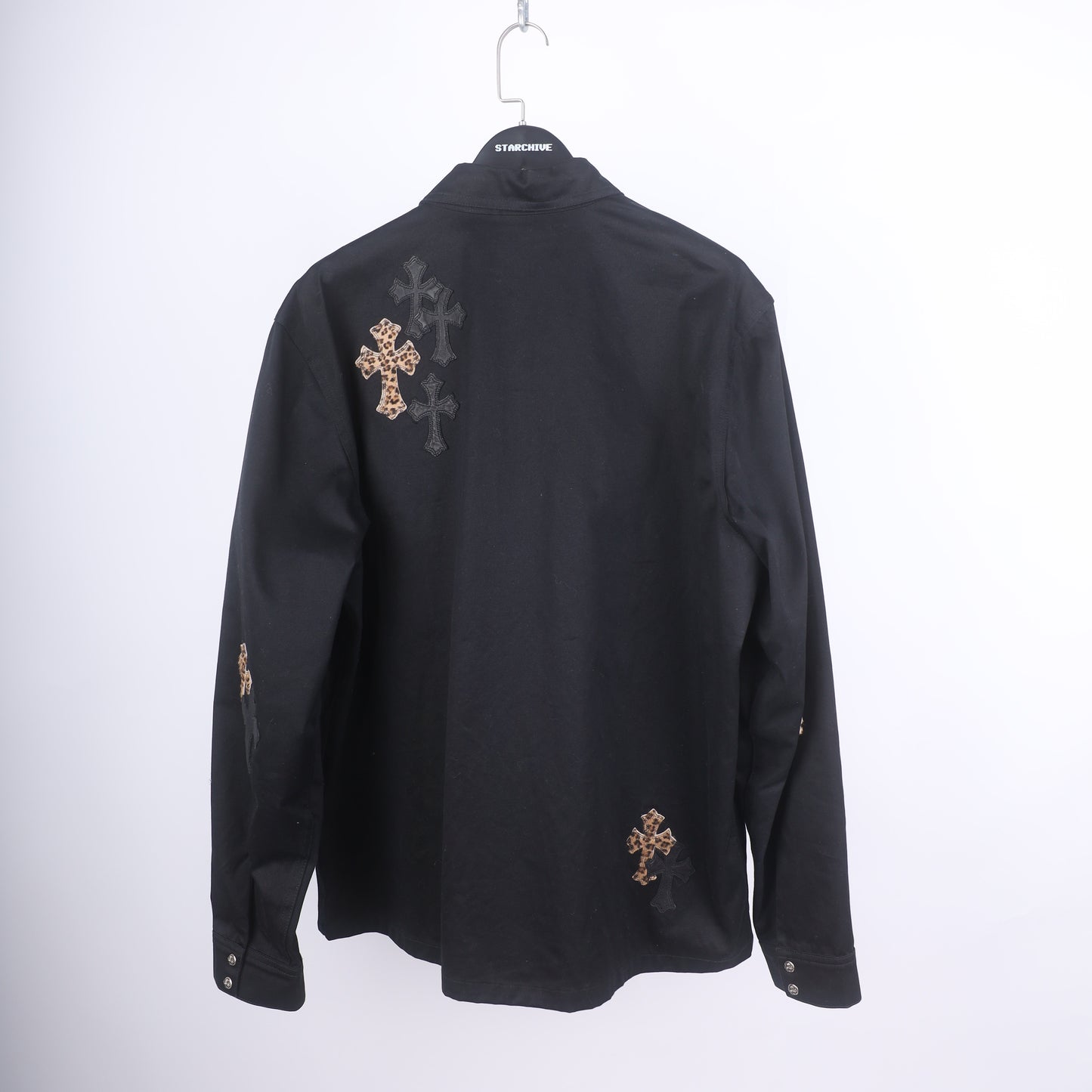 CHROME HEARTS WORK DOG LEAPOARD CROSS PATCH WORK DOG JACKET XXL