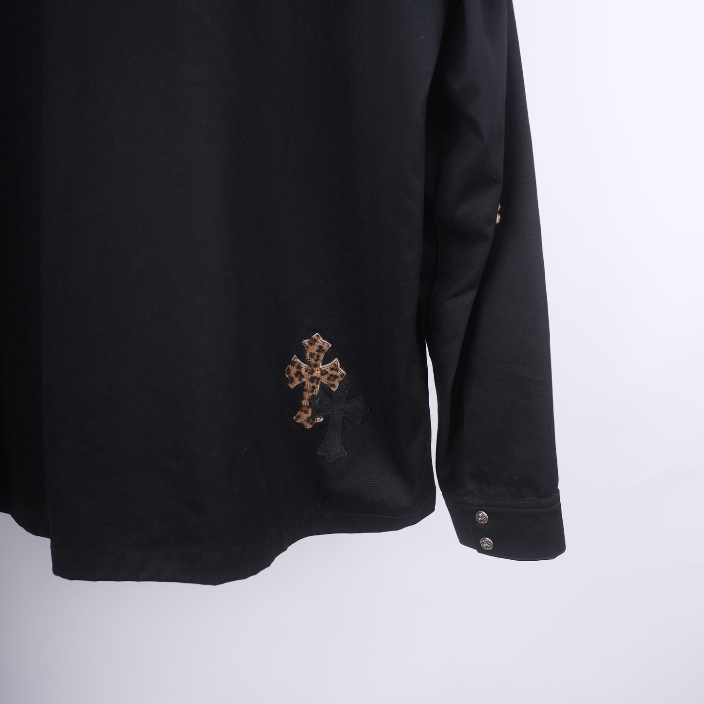 CHROME HEARTS WORK DOG LEAPOARD CROSS PATCH WORK DOG JACKET XXL