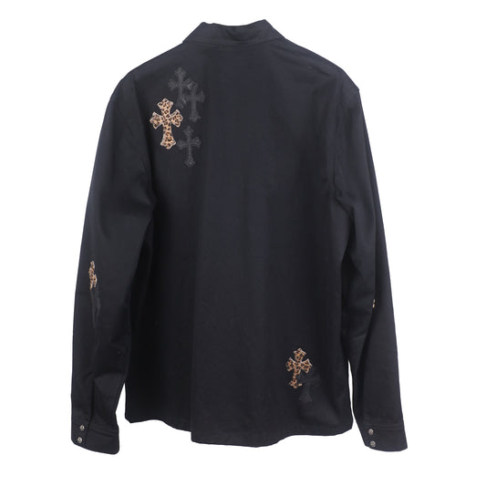 CHROME HEARTS WORK DOG LEAPOARD CROSS PATCH WORK DOG JACKET XXL