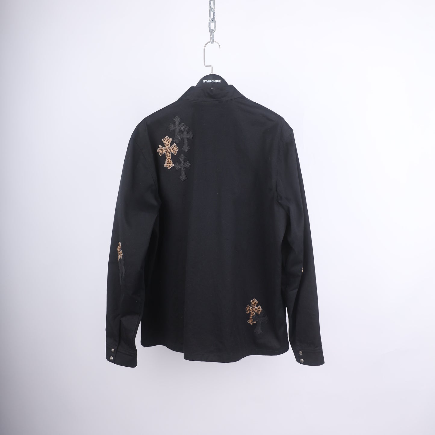 CHROME HEARTS WORK DOG LEAPOARD CROSS PATCH WORK DOG JACKET XXL