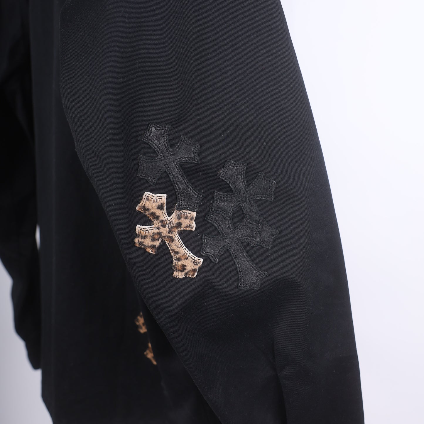 CHROME HEARTS WORK DOG LEAPOARD CROSS PATCH WORK DOG JACKET XXL