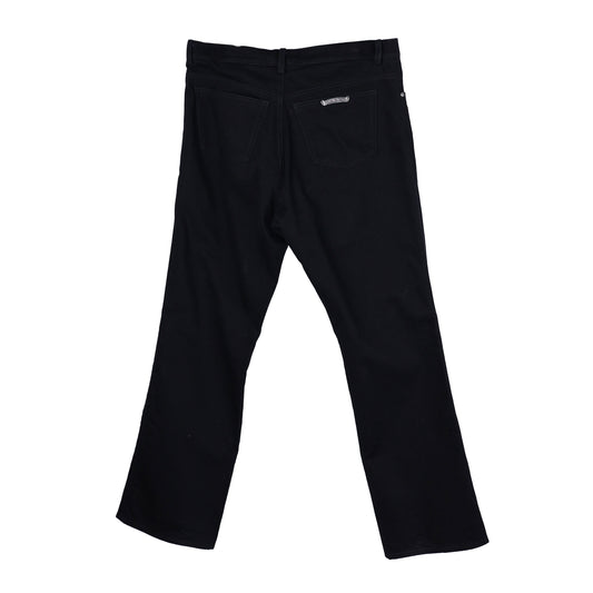 CHROME HEARTS FLUER KNEE BLACK DENIM SZ 38