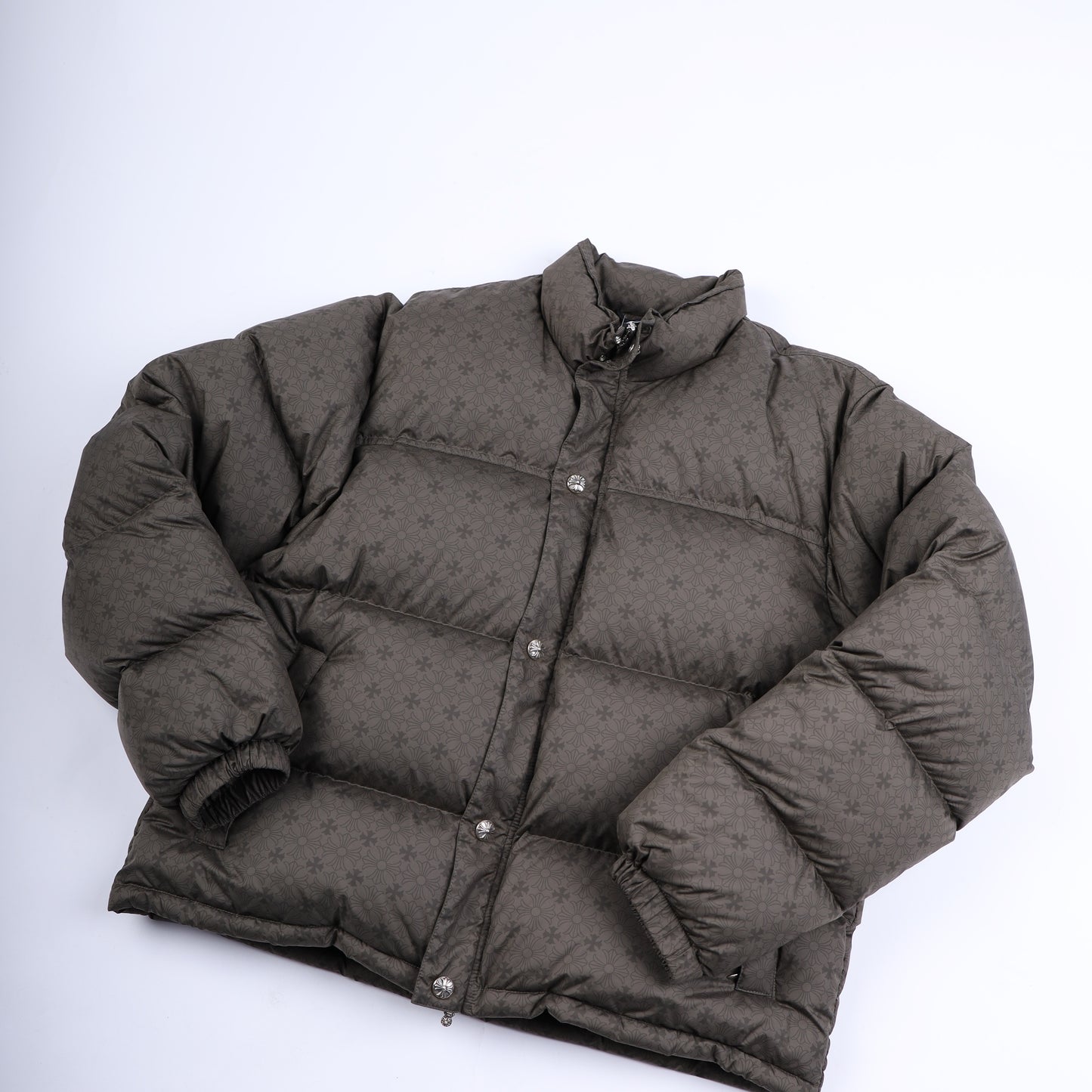 CHROME HEARTS ARMY GREEN OLIVE PLUS MONOGRAM DOWN PUFFER JACKET