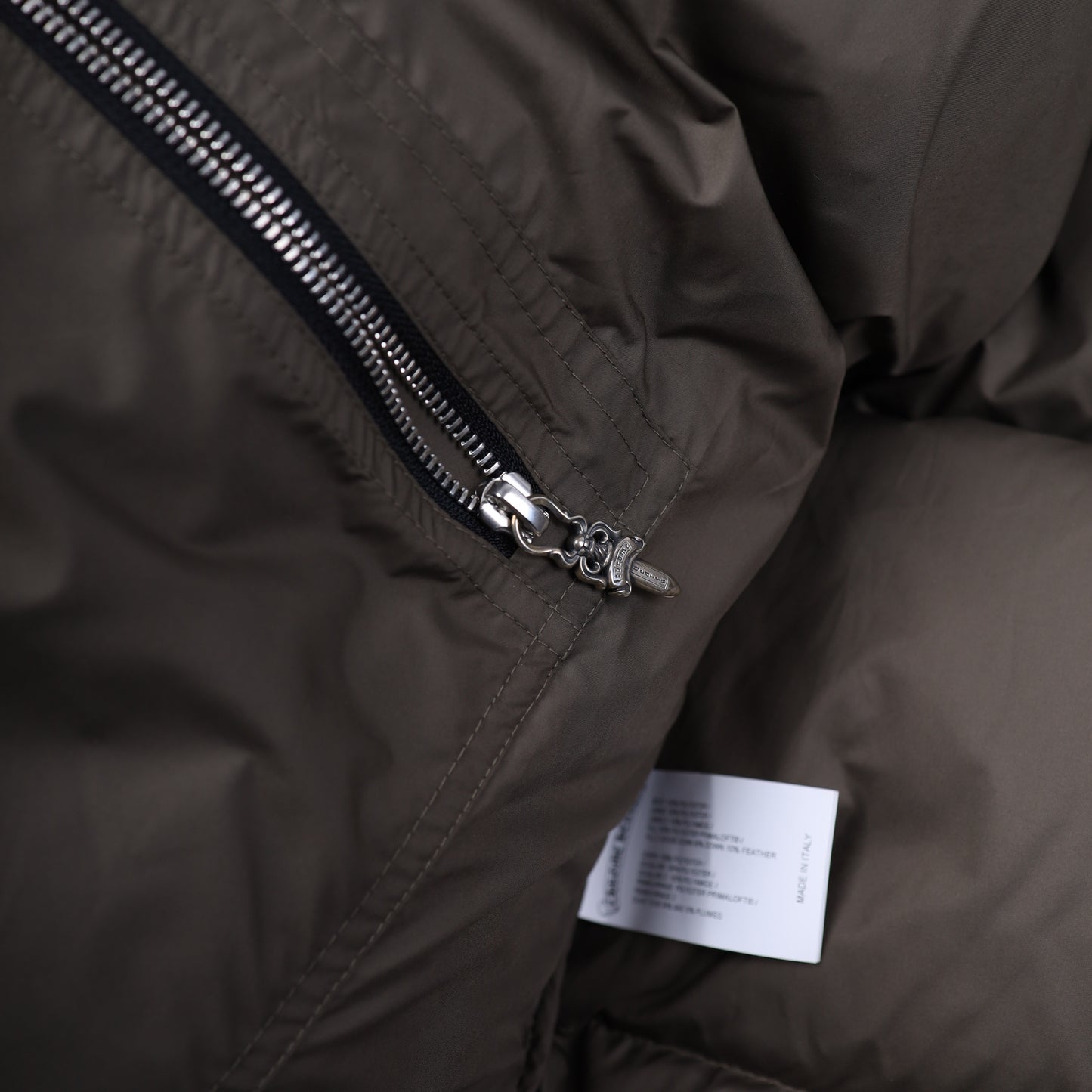 CHROME HEARTS ARMY GREEN OLIVE PLUS MONOGRAM DOWN PUFFER JACKET