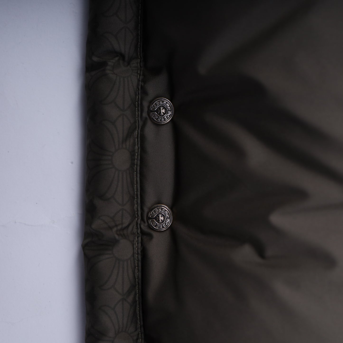CHROME HEARTS ARMY GREEN OLIVE PLUS MONOGRAM DOWN PUFFER JACKET