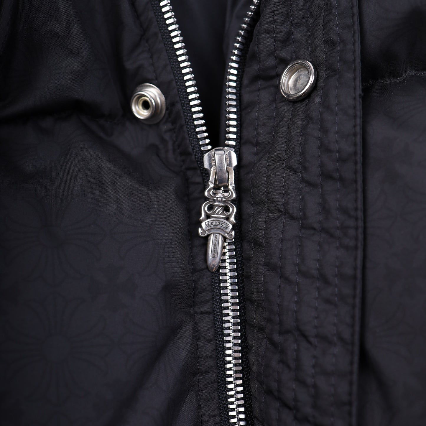 CHROME HEARTS BLACK PLUS MONOGRAM DOWN PUFFER JACKET