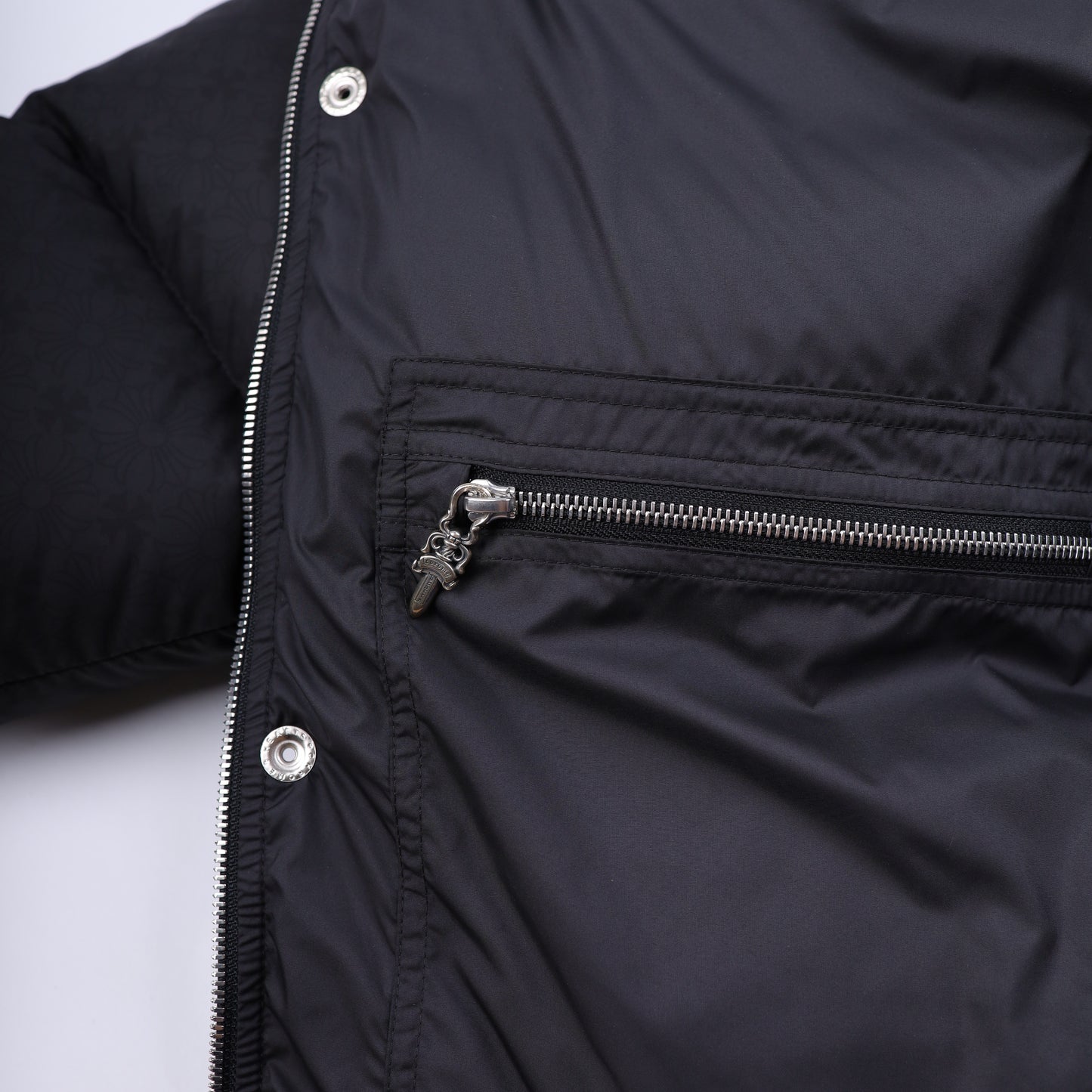CHROME HEARTS BLACK PLUS MONOGRAM DOWN PUFFER JACKET