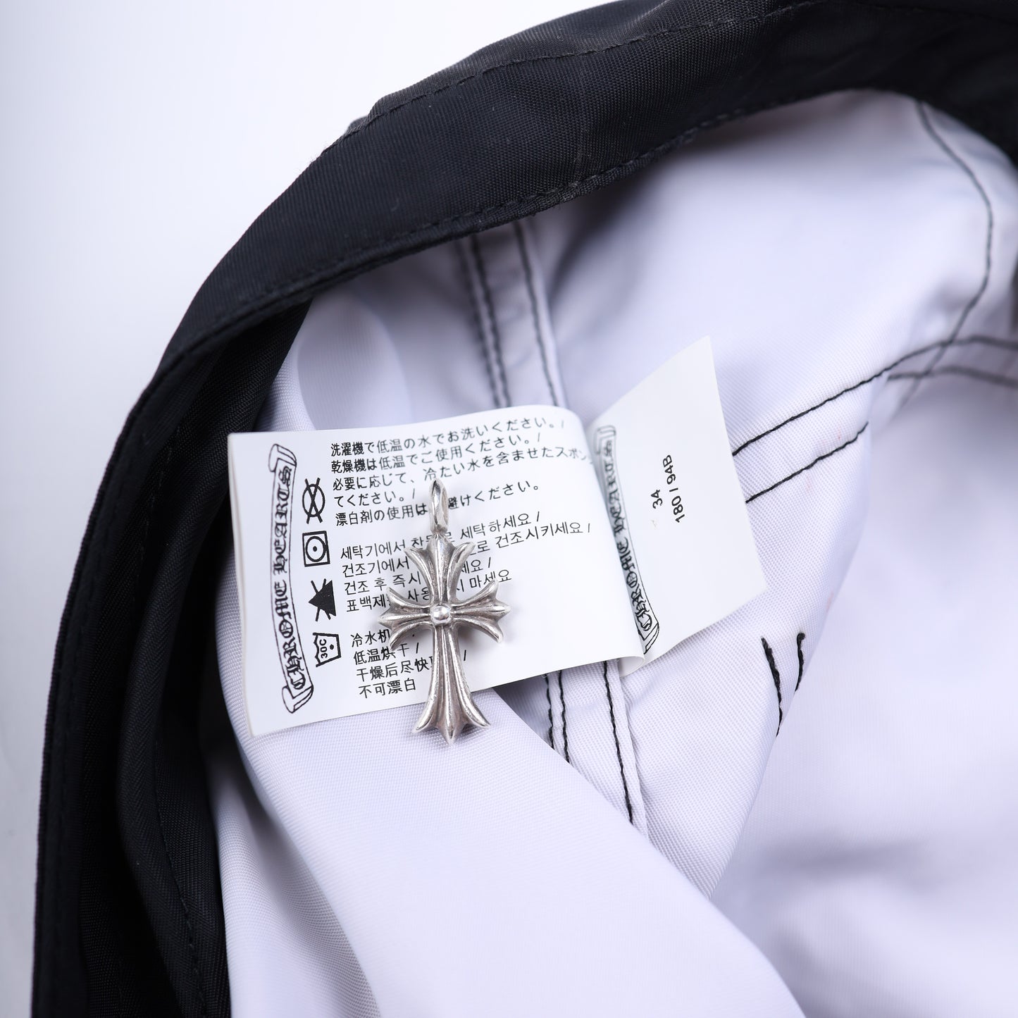 CHROME HEARTS BLACK BOARD SHORTS WITH CH PATCH 34